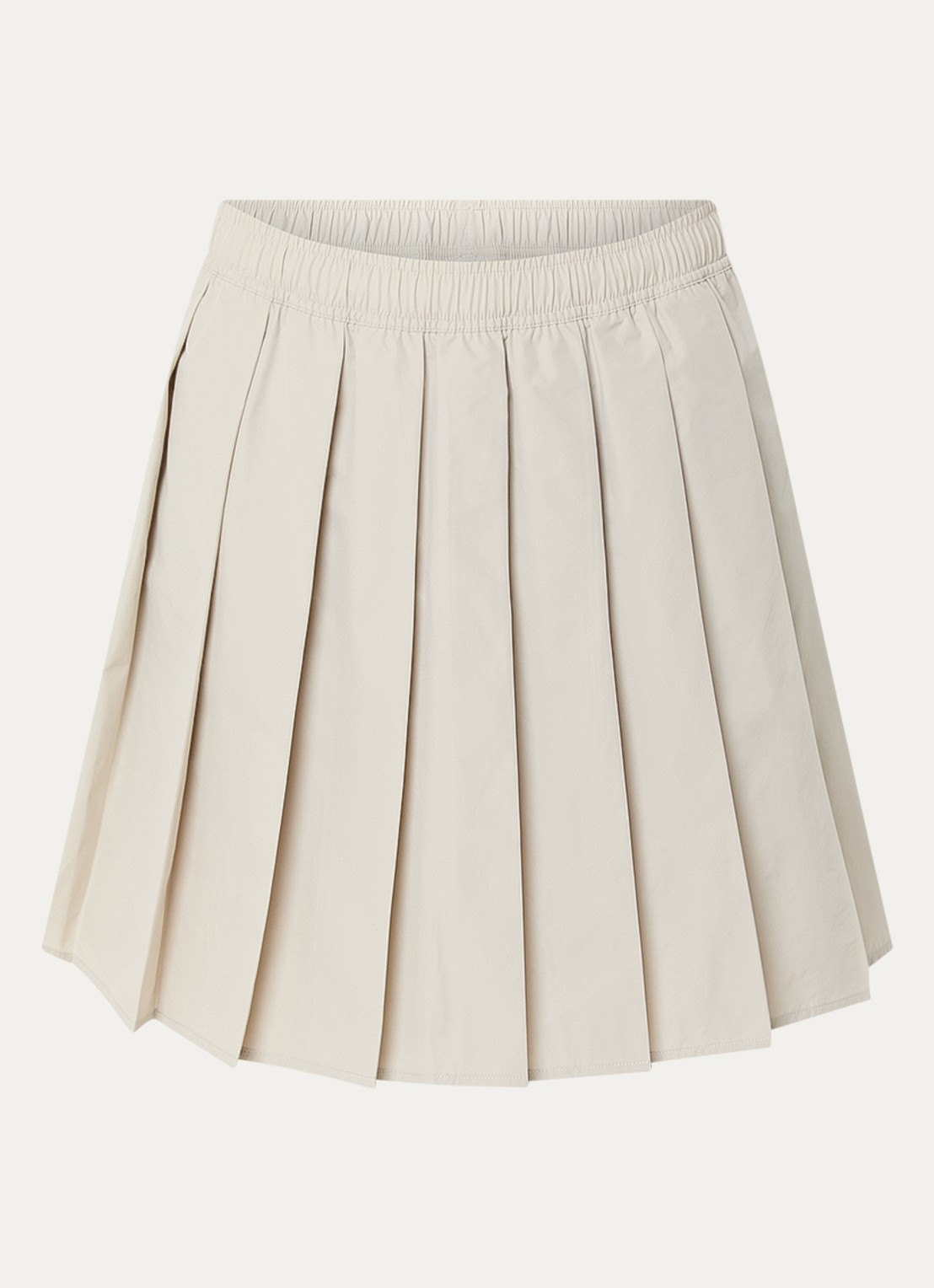 New Balance Mini rok met plooien en steekzakken - voorkant beige