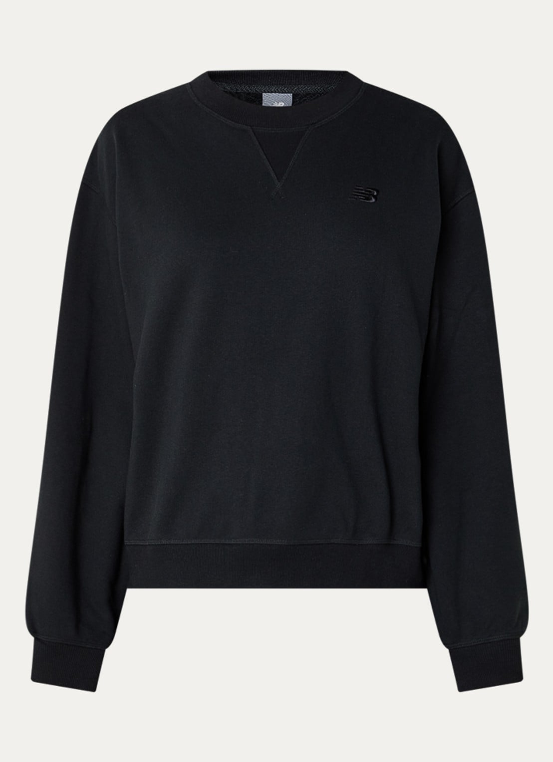 New Balance Oversized sweater met logoborduring - voorkant 2 zwart