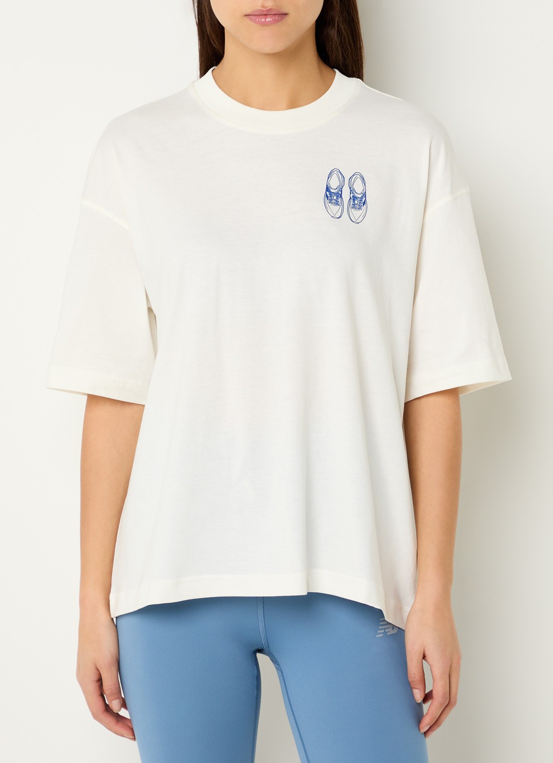 New Balance Sea salt T-shirt met print - detail 4 gebroken wit