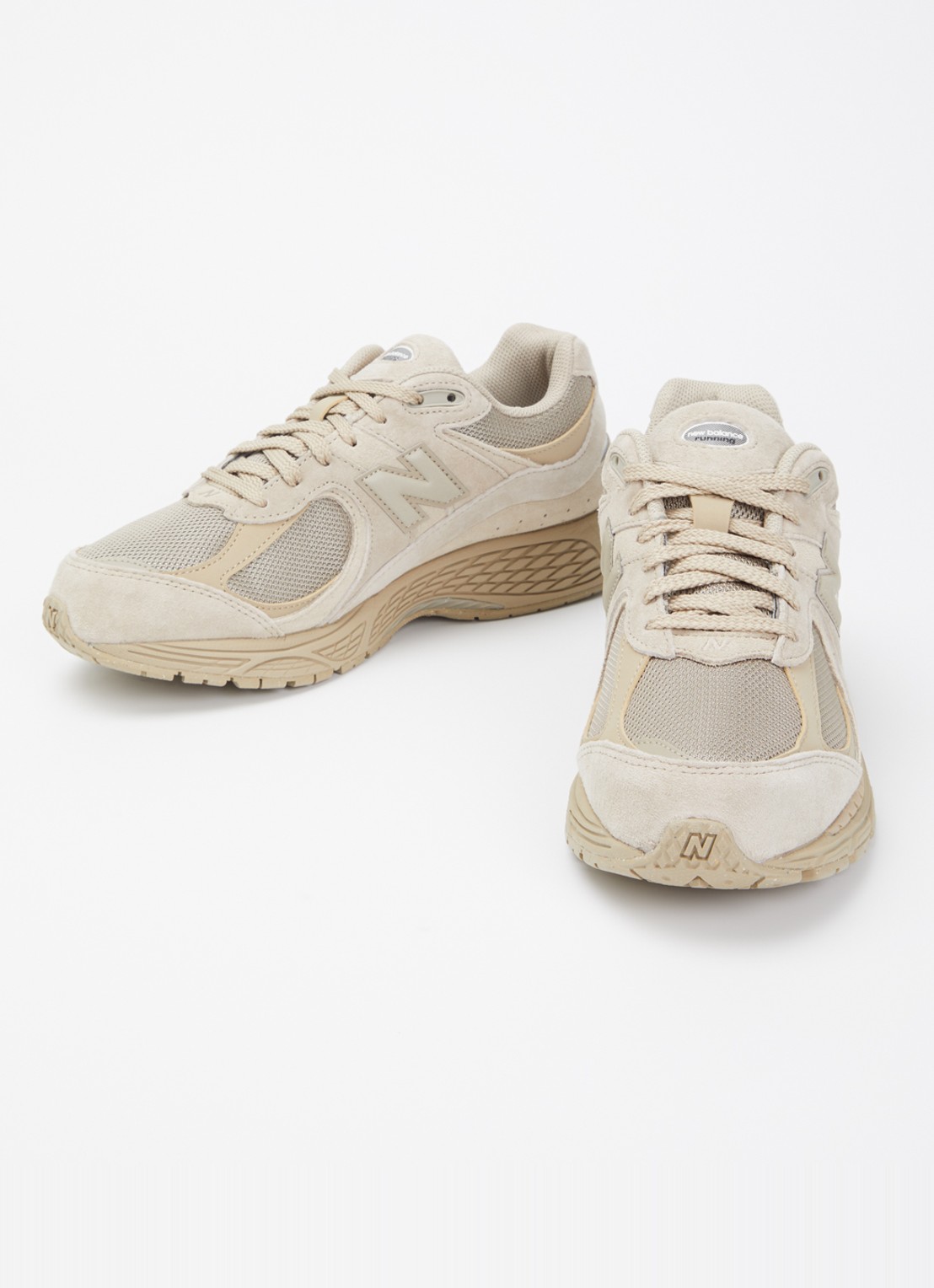 New Balance Sneaker van mesh met details van suède - detail 4 donkerbeige