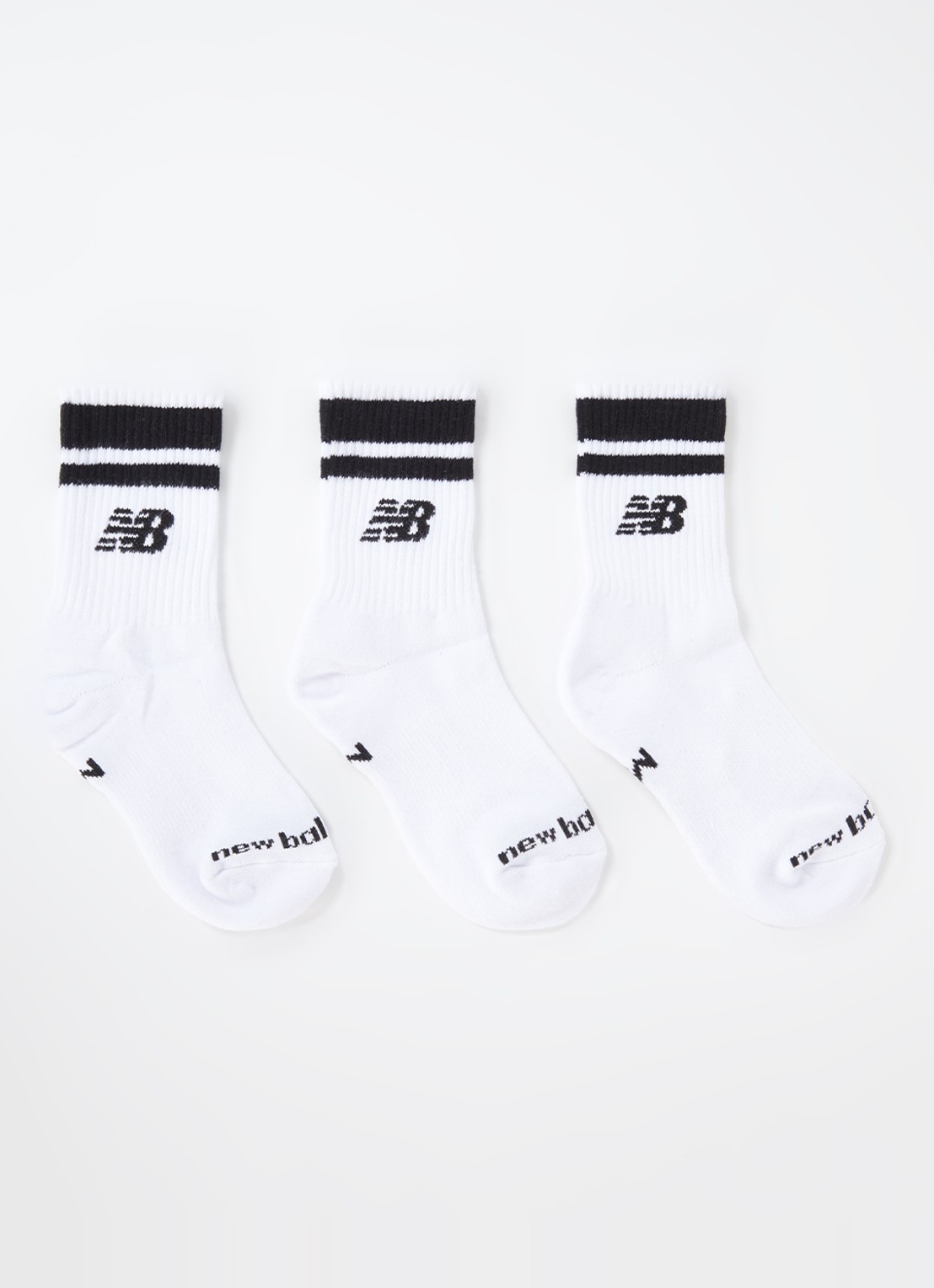 New Balance Sokken in  katoenblend in 3 pack  - voorkant wit