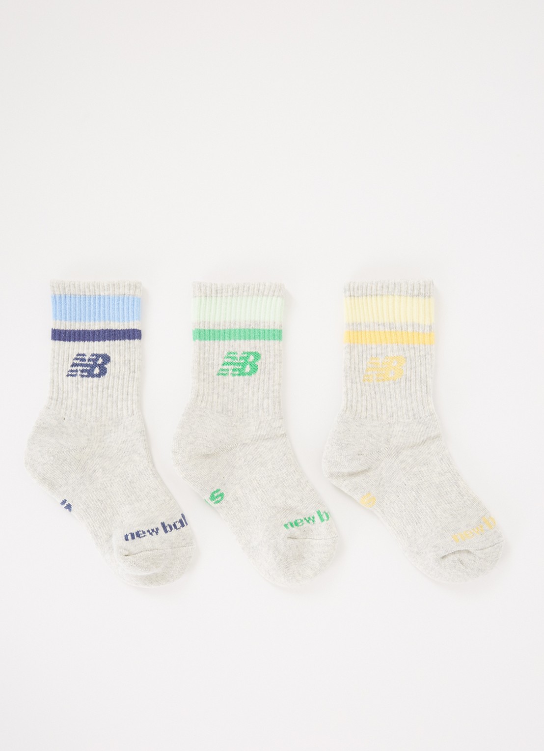 New Balance Sokken met logo in 3-pack - voorkant grijsmele