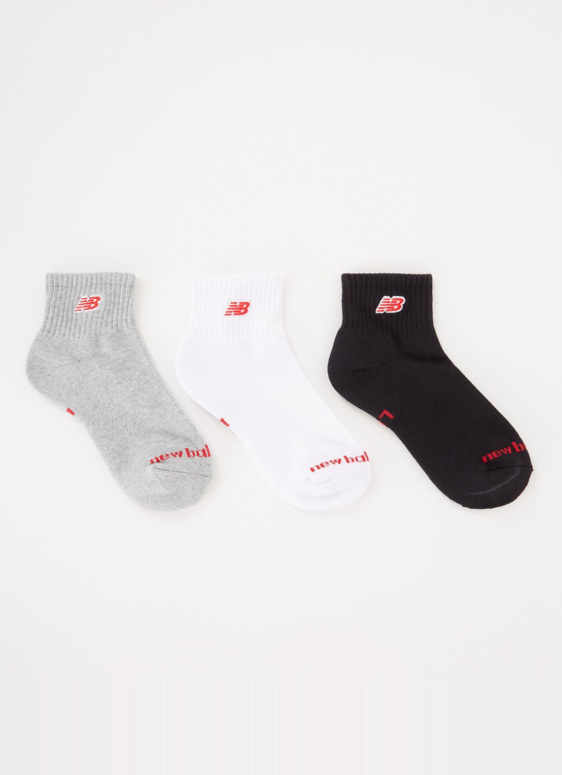 New Balance Sokken met logo in 3-pack - voorkant wit