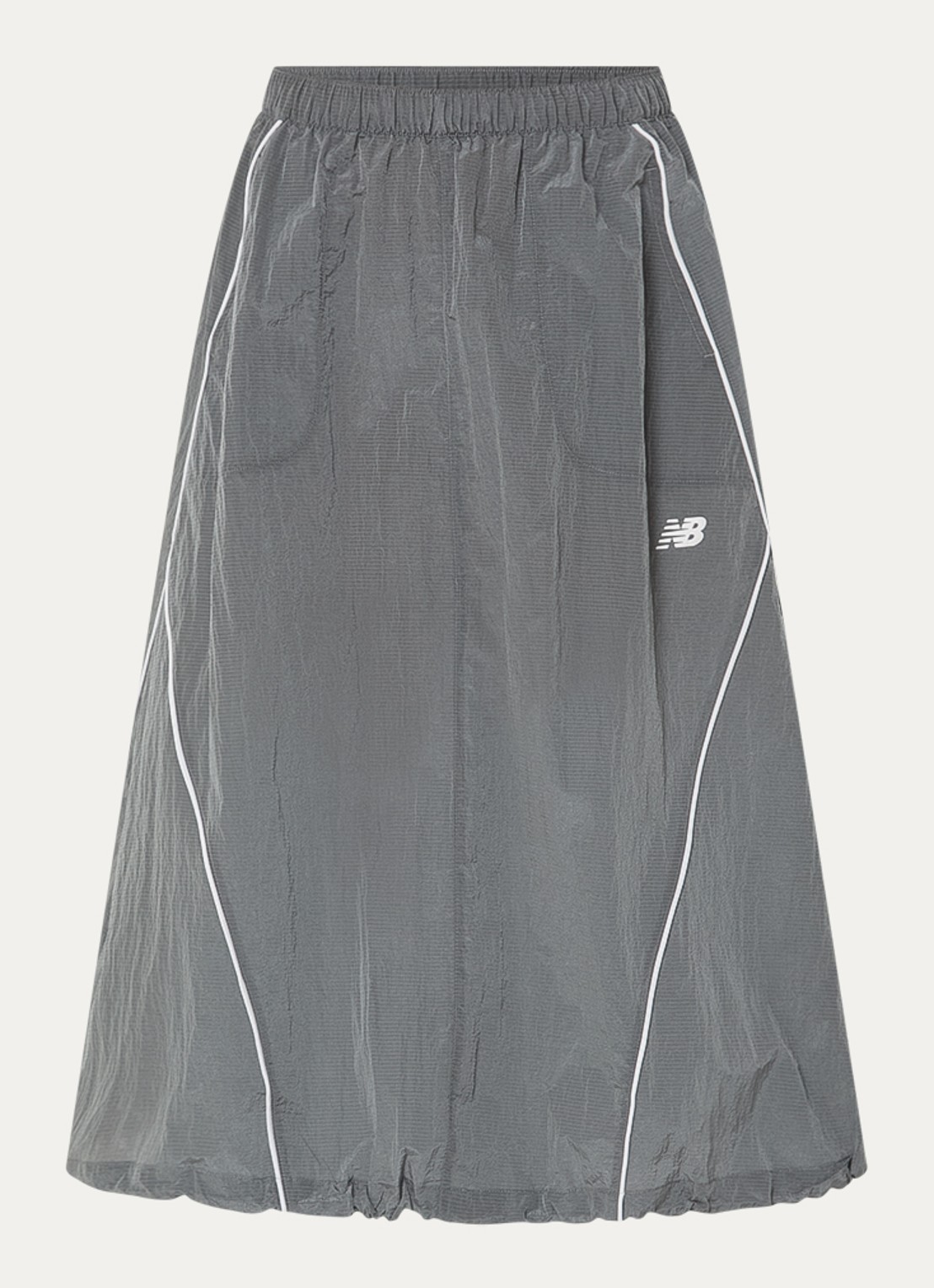 New Balance Sport Legacy midi rok met logo  - voorkant 3 grijs