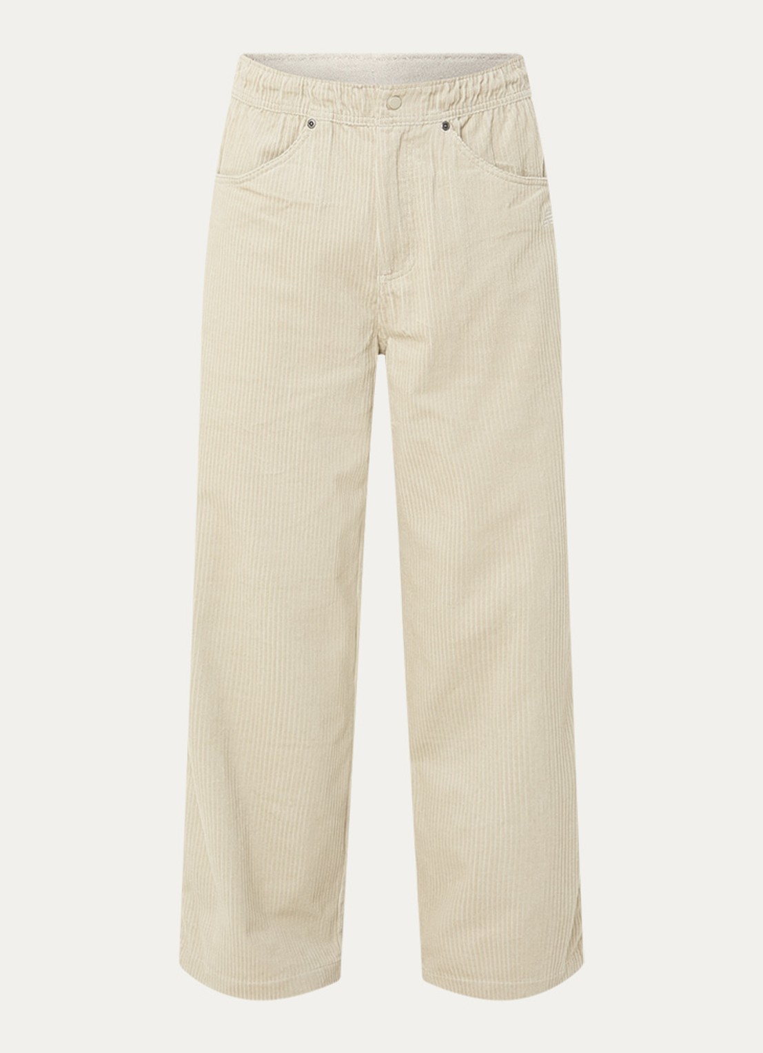 New Balance Straight fit broek van fluweel met steekzakken - voorkant khaki