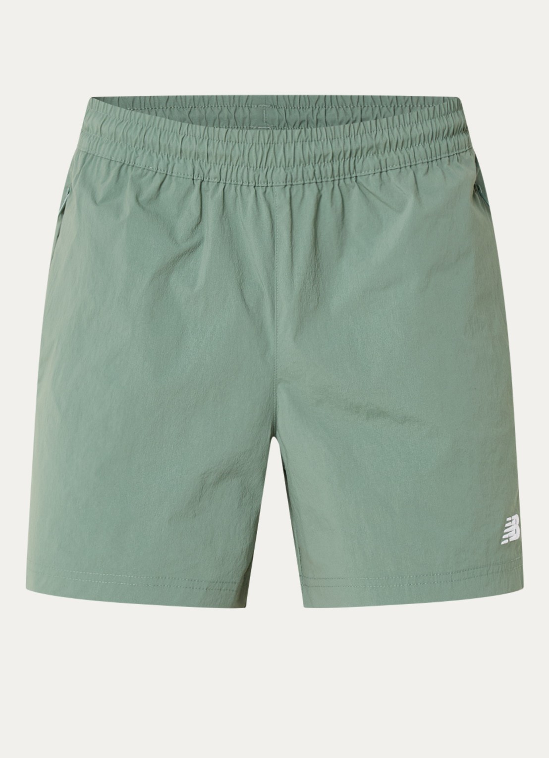 New Balance Straight fit korte broek met logoborduring - voorkant 3 groen