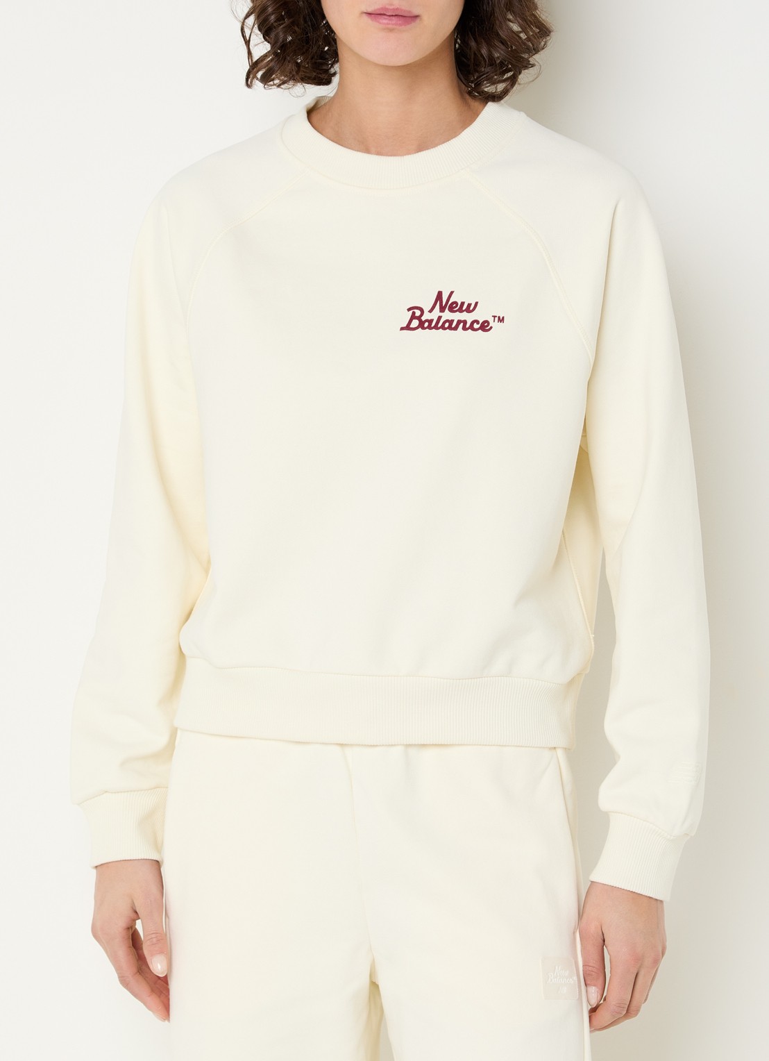 New Balance Sweater met logo - detail 4 gebroken wit