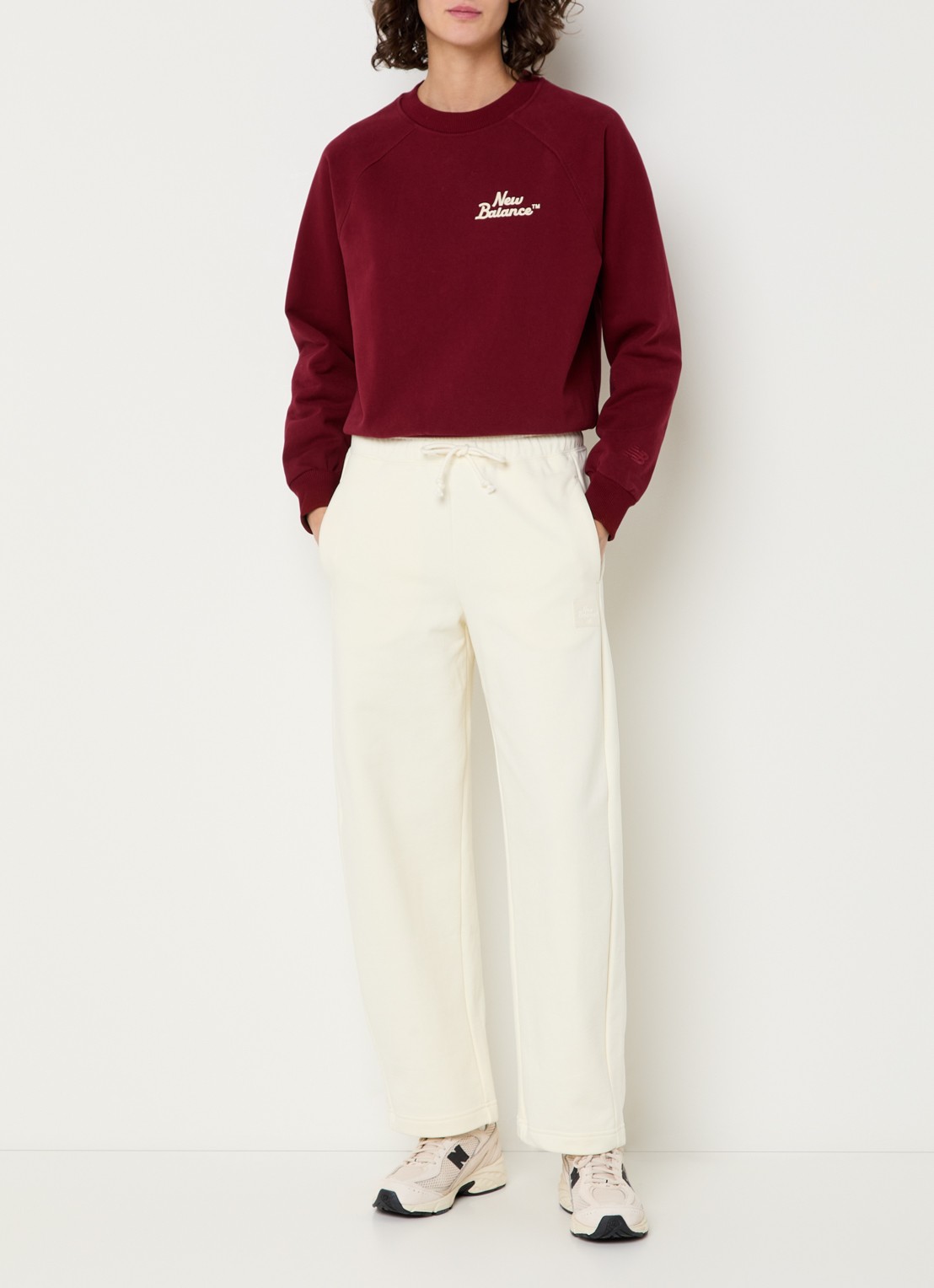 New Balance Sweater met logo - voorkant 3 donkerrood