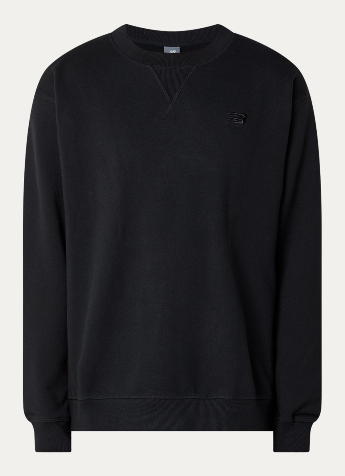 New Balance Sweater met logoborduring - voorkant zwart