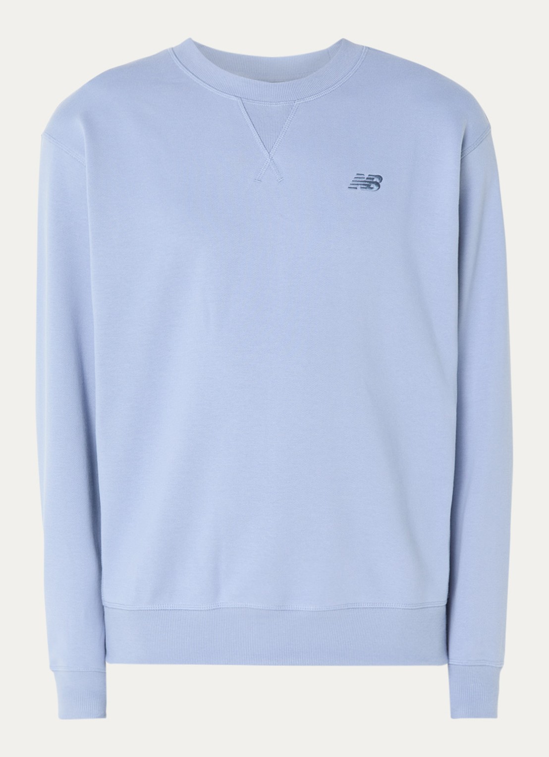 New Balance Sweater met logoborduring - voorkant 2 staalblauw