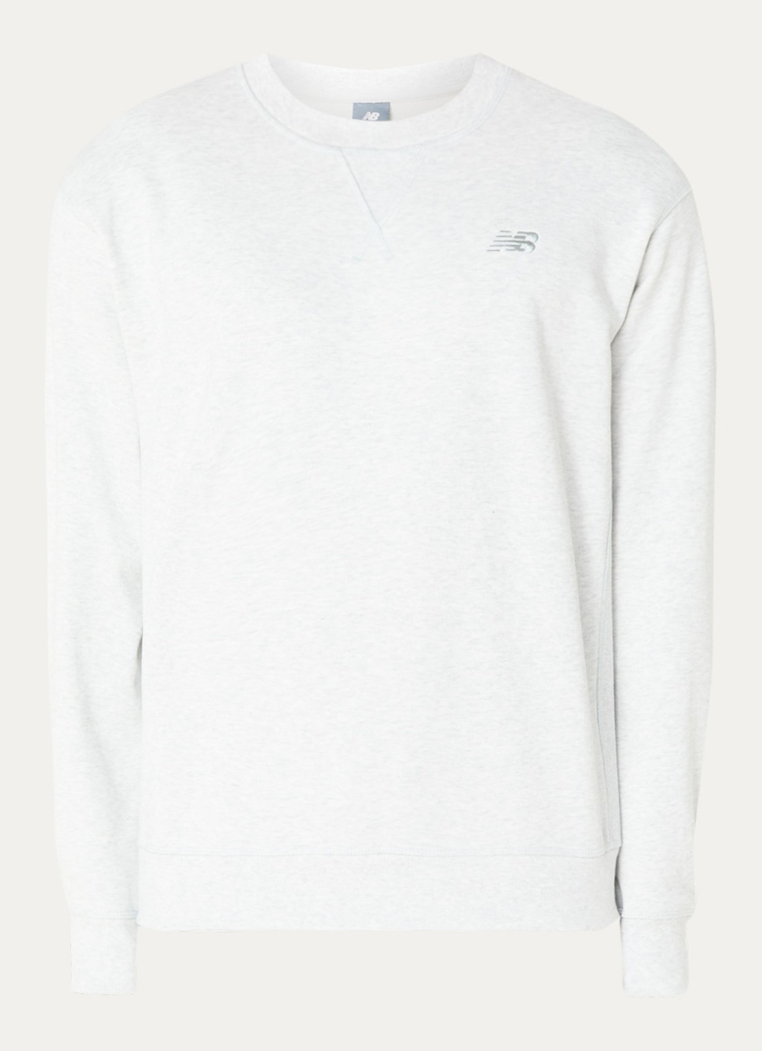 New Balance Sweater met logoborduring - voorkant 2 lichtgrijs
