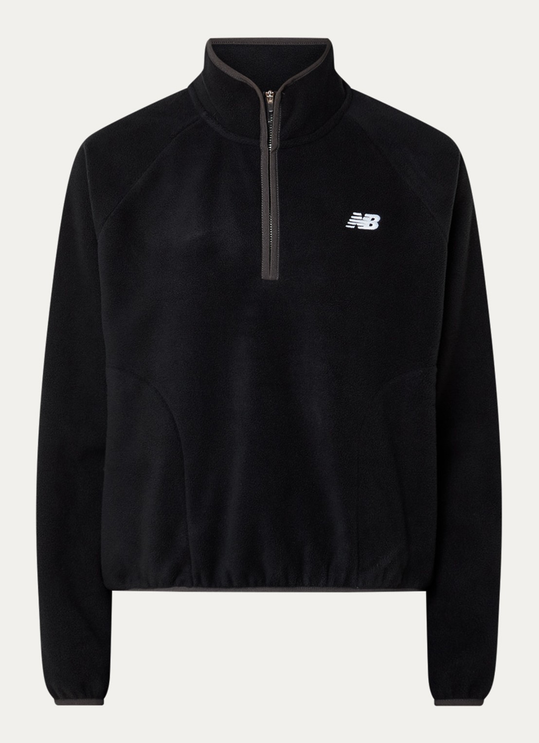 New Balance Sweater van fleece met halve rits - voorkant 2 zwart