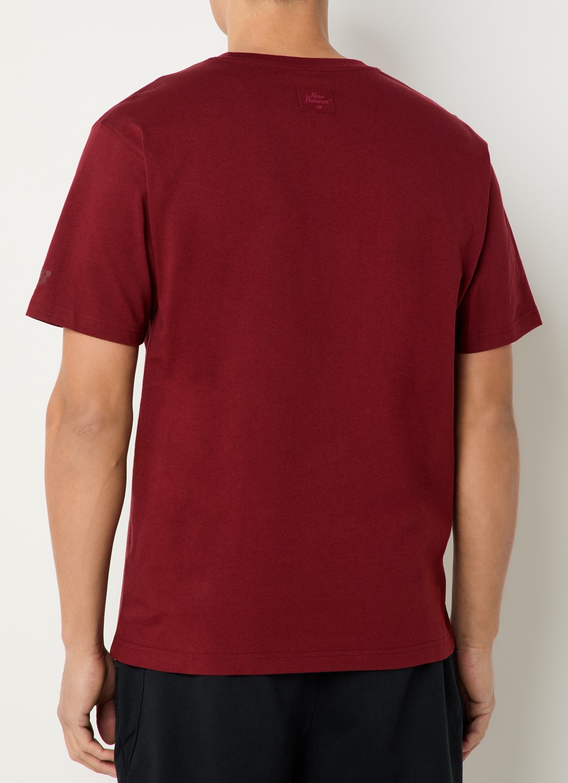 New Balance T-shirt met logo - achterkant 3 bordeauxrood