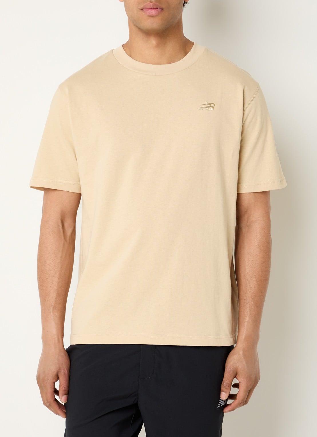 New Balance T-shirt met logo - detail creme