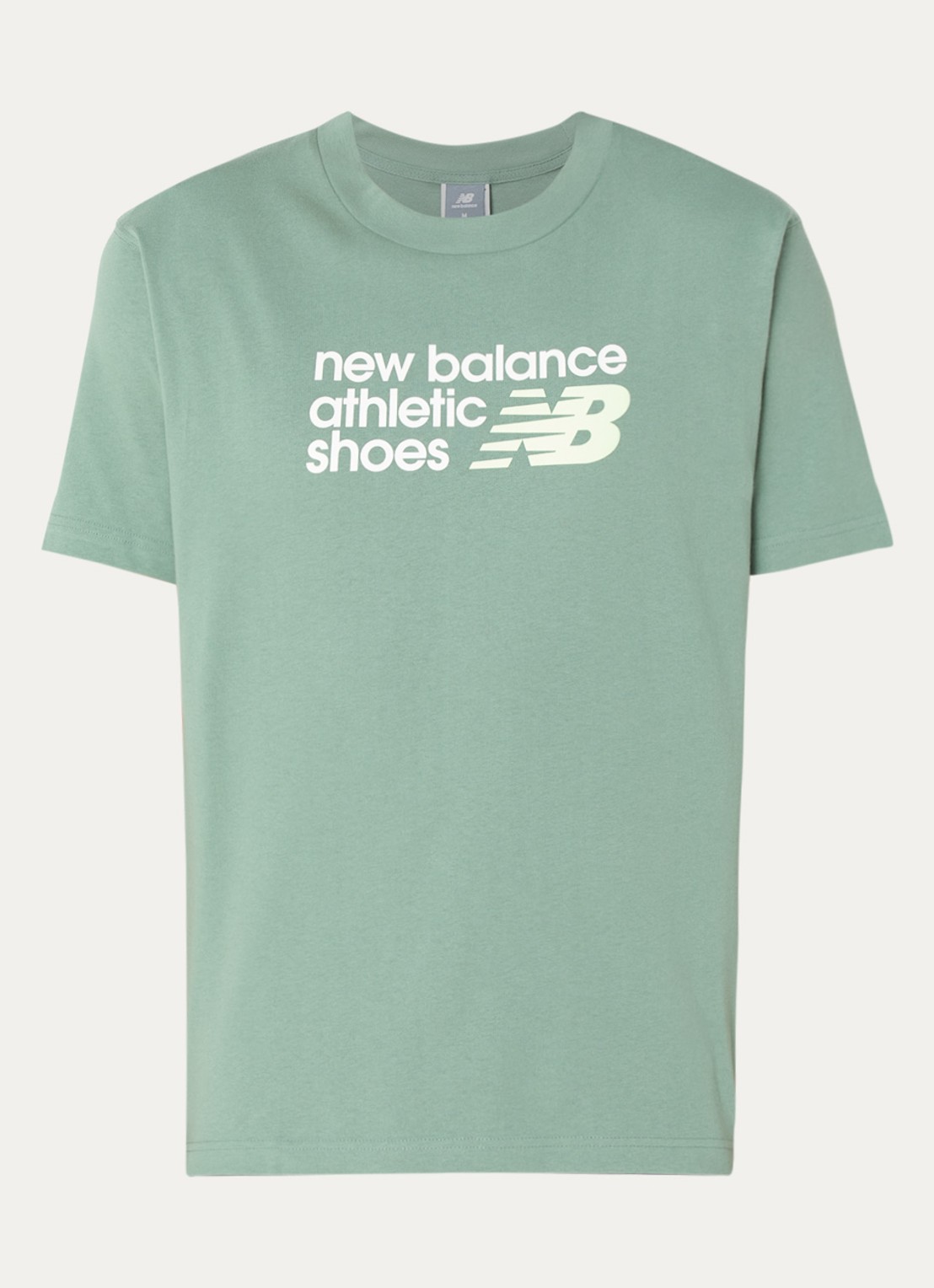New Balance T-shirt met logoprint - voorkant 3 lichtgroen