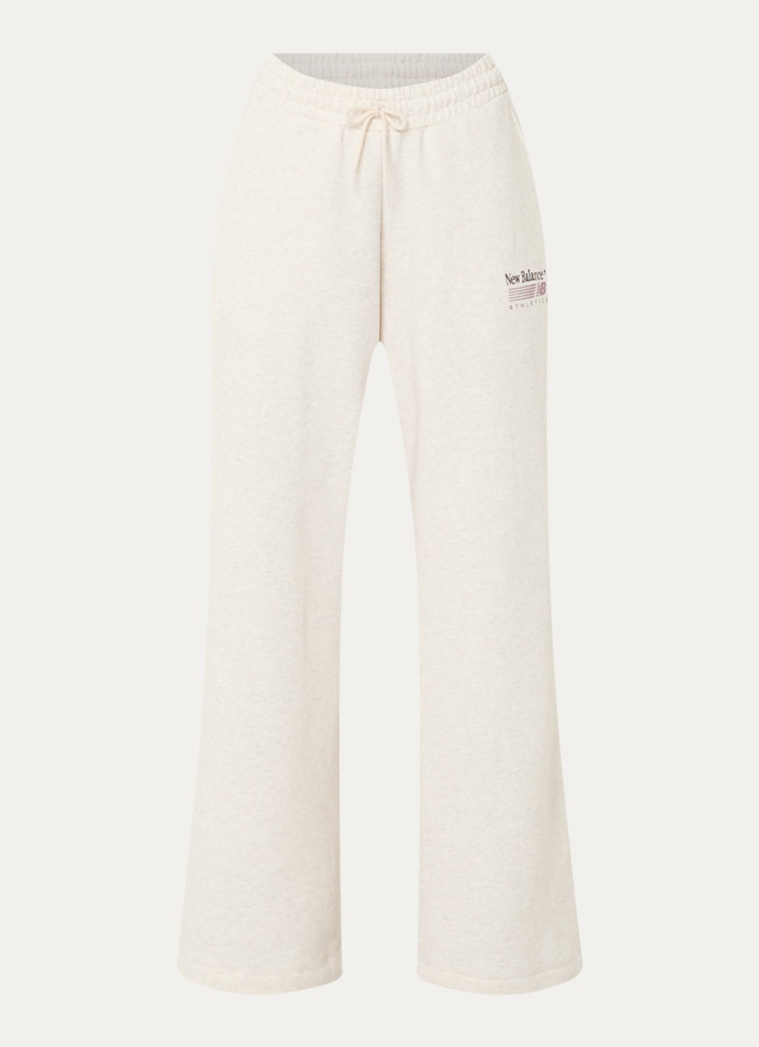 New Balance Trackside high waist straight fit joggingbroek met logo - voorkant grijs