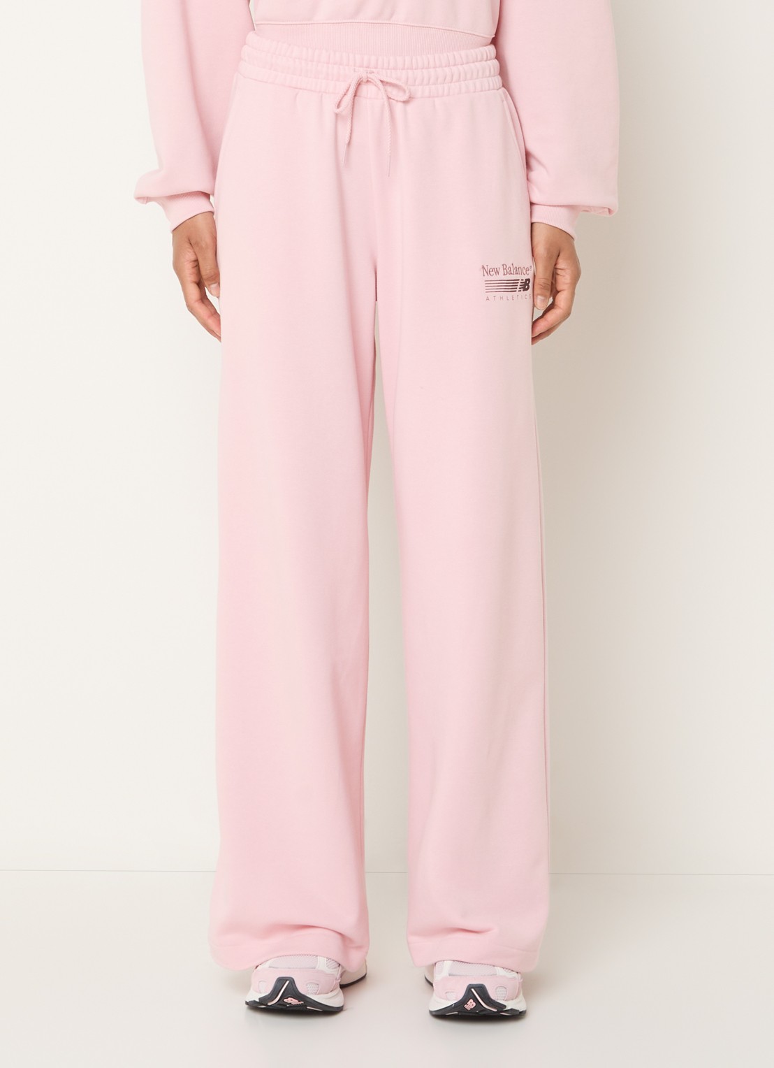 New Balance Trackside high waist straight fit joggingbroek met logo - detail 3 roze