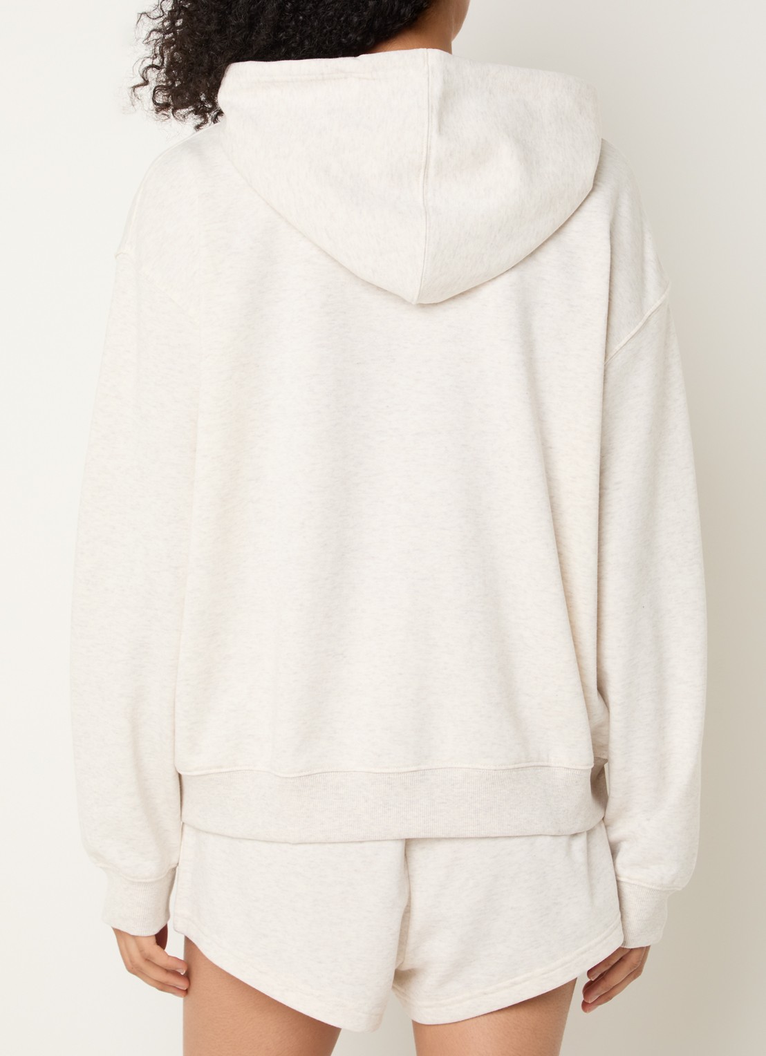 New Balance Trackside hoodie met logoborduring - achterkant 3 grijs