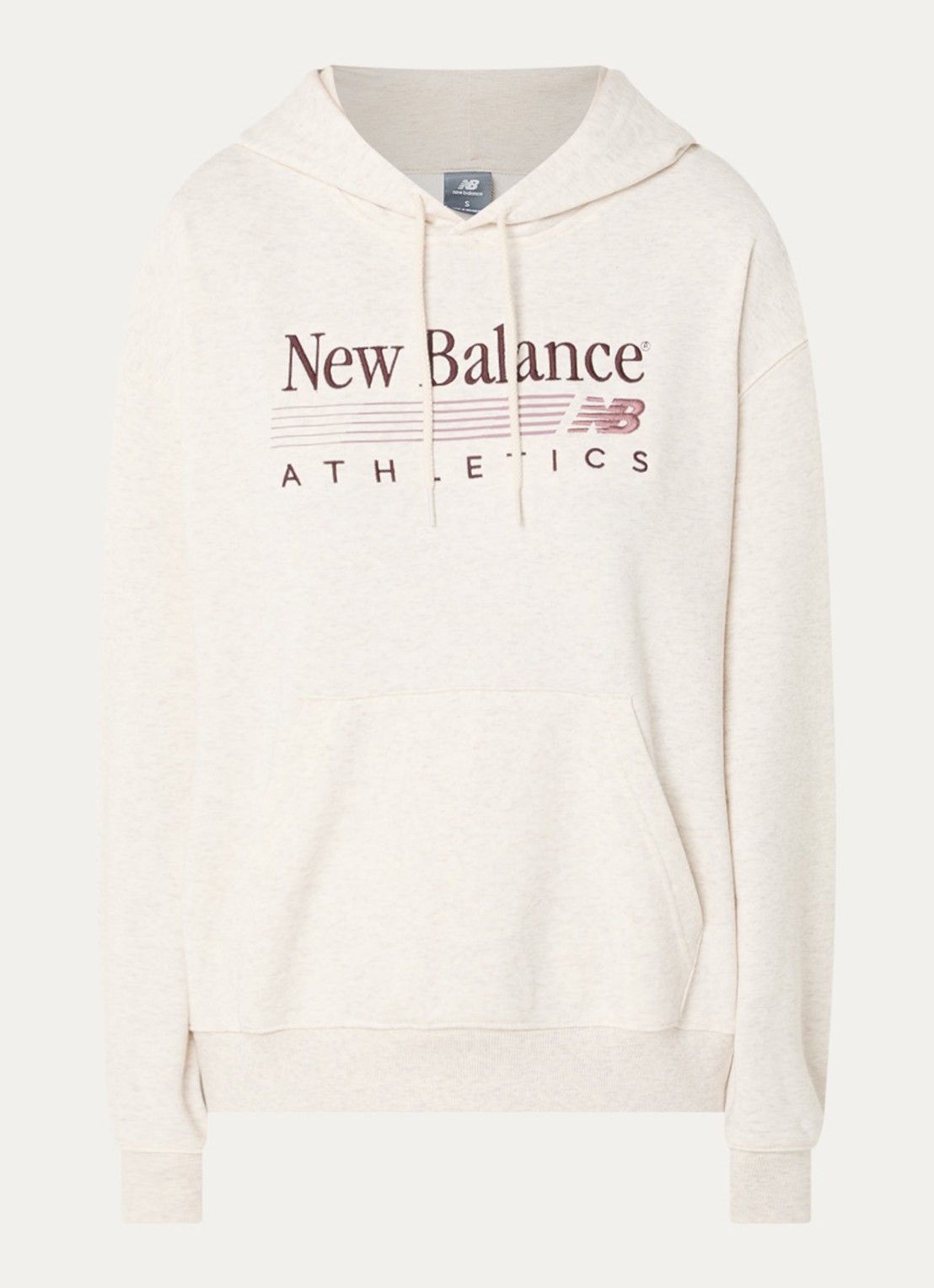 New Balance Trackside hoodie met logoborduring - voorkant 4 grijs