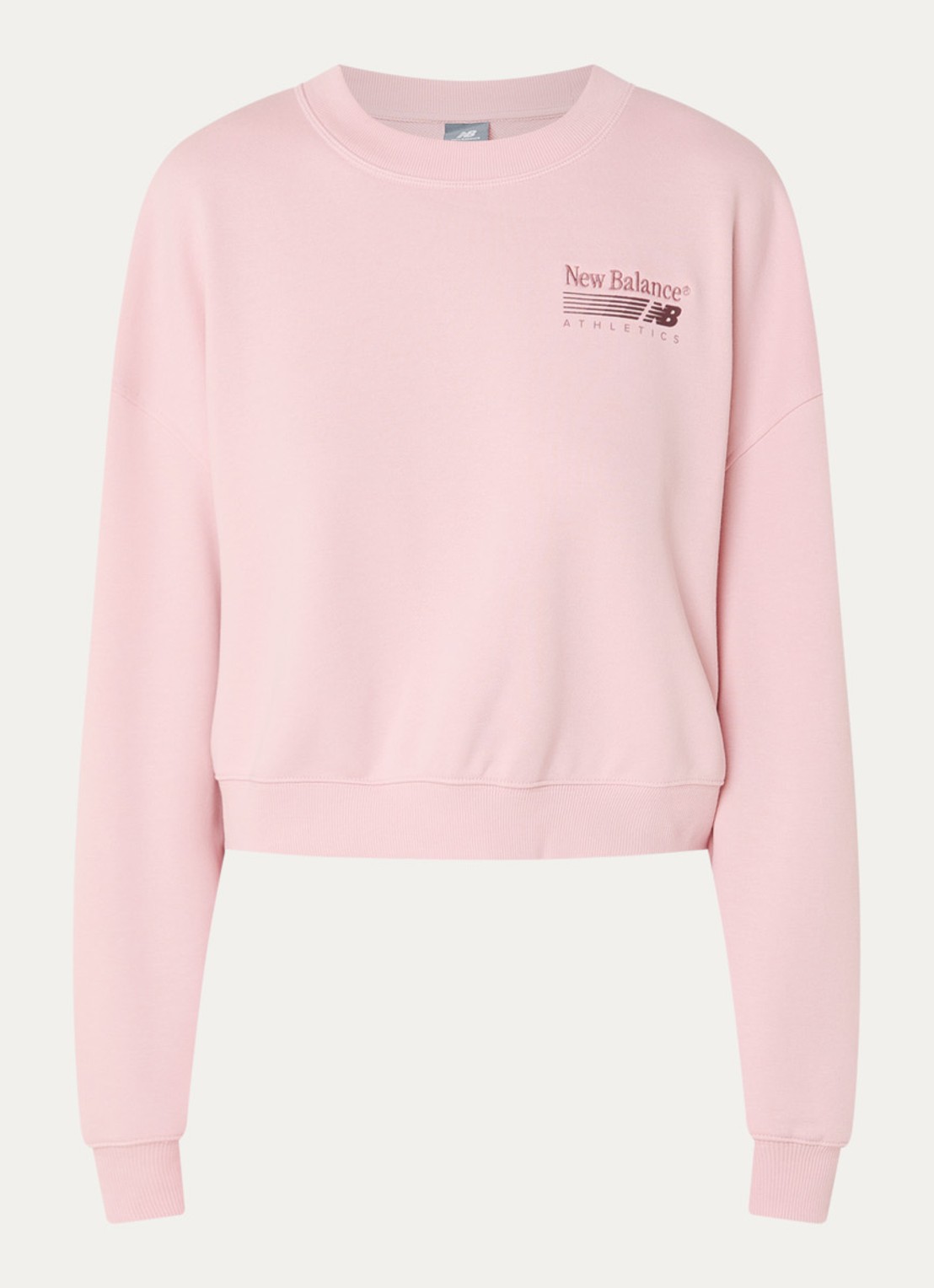 New Balance Trackside sweater met logo - voorkant 3 roze