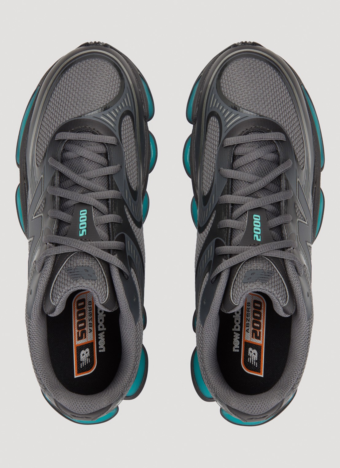 New Balance U20027 sneaker van mesh met logo - detail 3 middengrijs