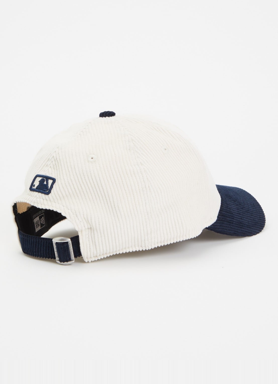 New Era Pet van corduroy met logoborduring  - achterkant donkerblauw
