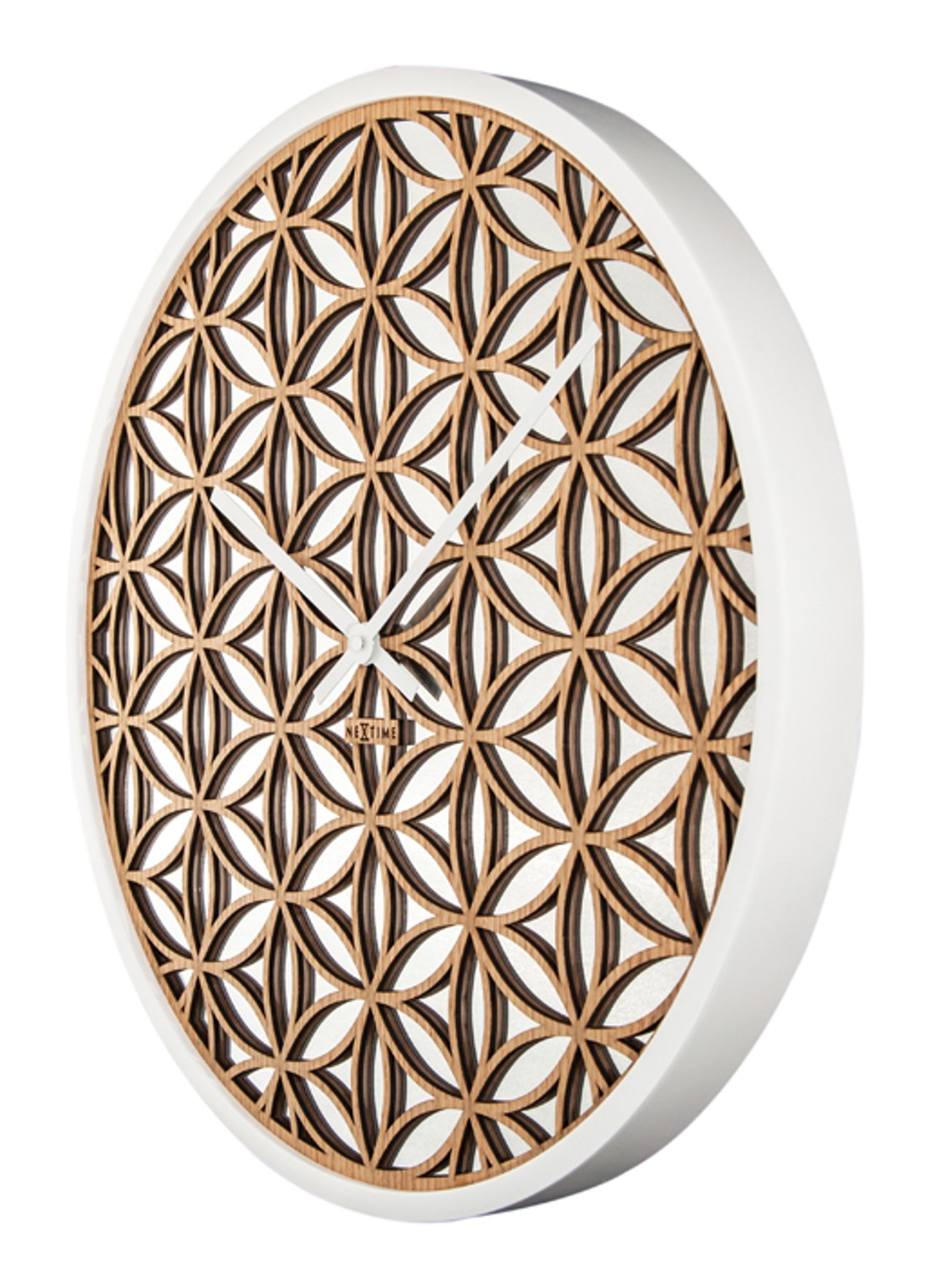 NeXtime Bella Mirror wandklok 50 cm - detail 3 beige