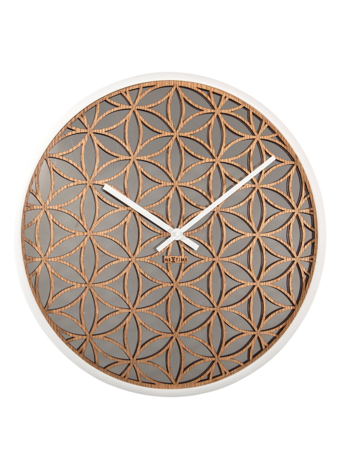 NeXtime Bella Mirror wandklok 50 cm - detail 6 beige