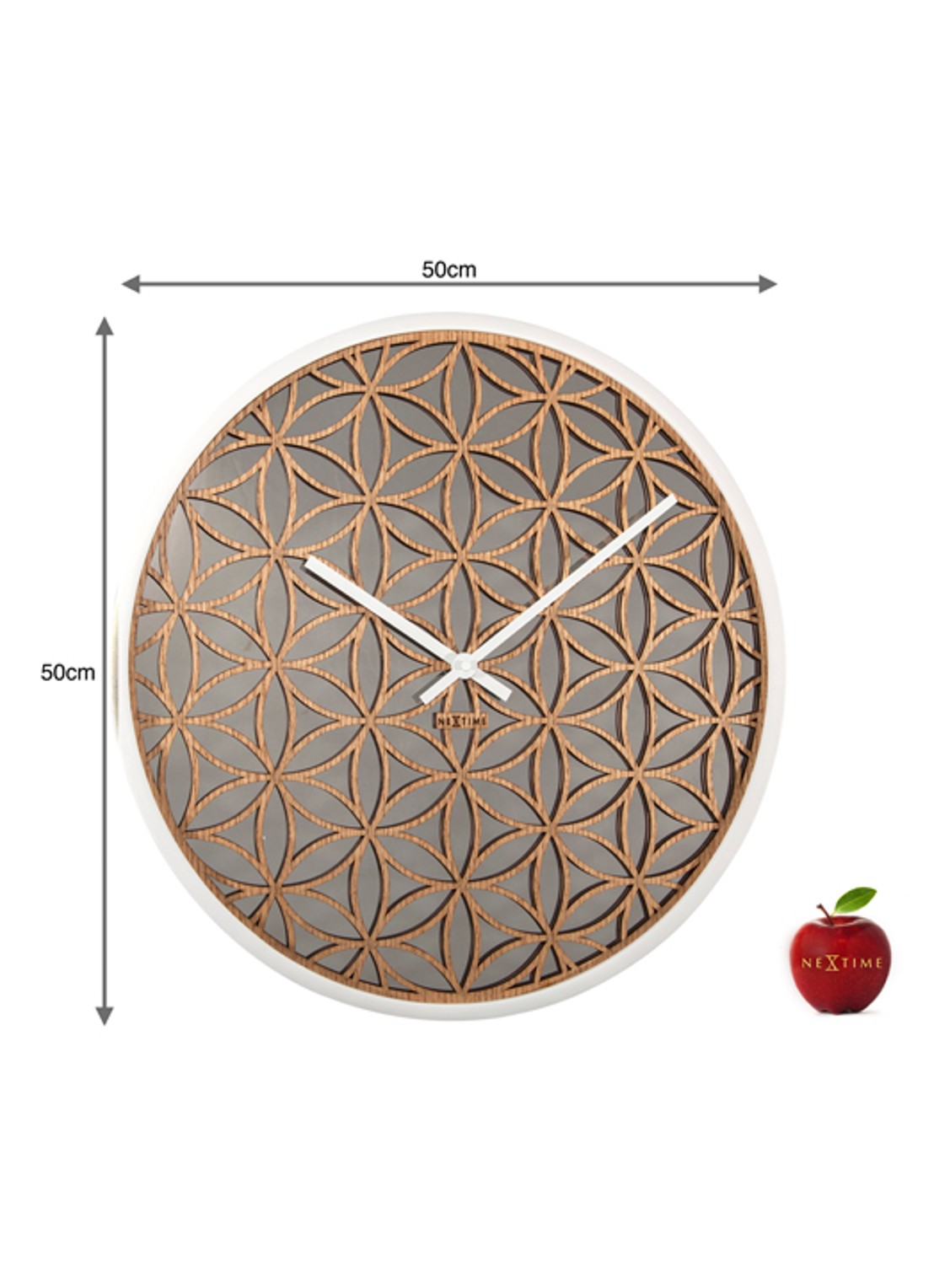 NeXtime Bella Mirror wandklok 50 cm - detail 7 beige
