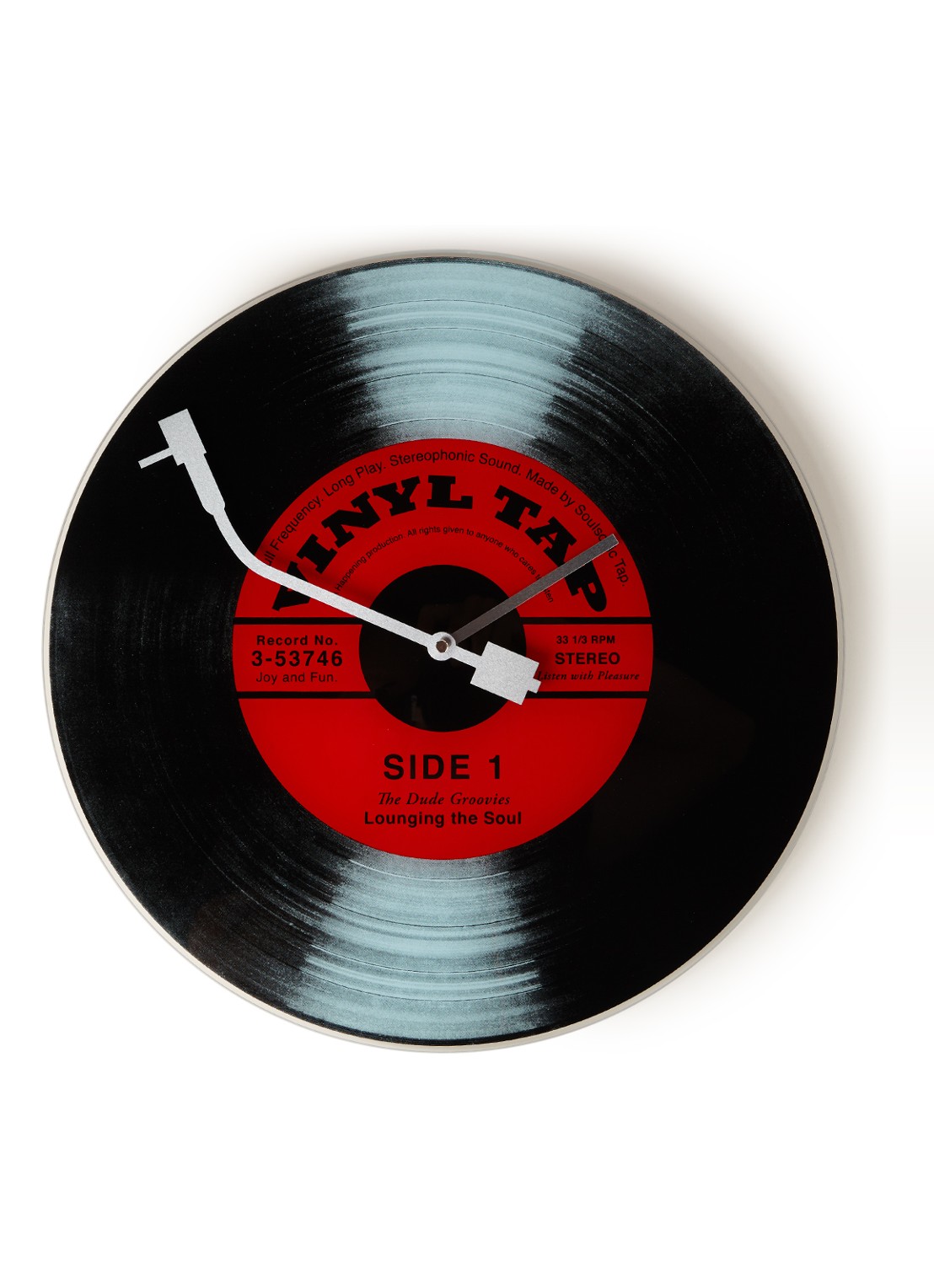 NeXtime Vinyl Tap wandklok - voorkant steenrood