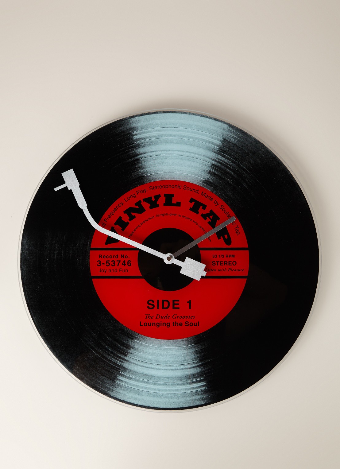 NeXtime Vinyl Tap wandklok - voorkant 2 steenrood