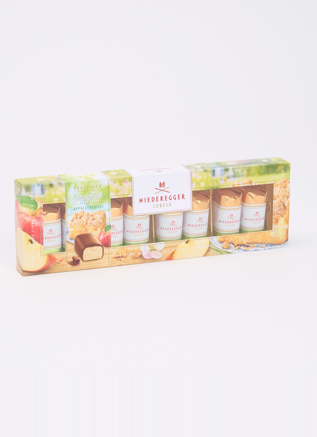 Niederegger Marsepein Appel Kruimel chocolade bonbons 8 stuks - voorkant 3 undefined