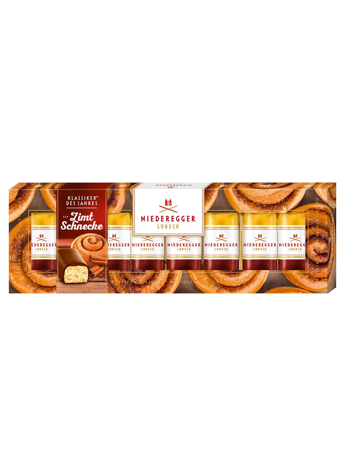 Niederegger Marsepein Kaneel chocolade bonbons 8 stuks - voorkant undefined