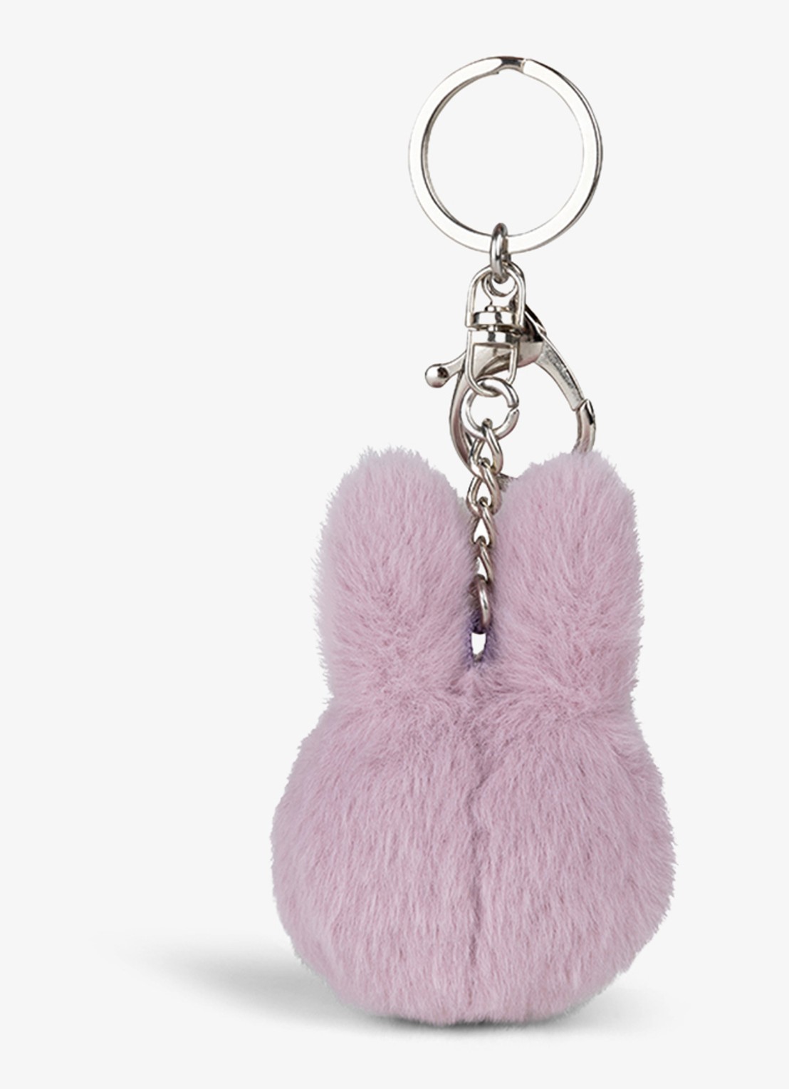 Nijntje Miffy Fuzzy sleutelhanger 8 cm - achterkant lila