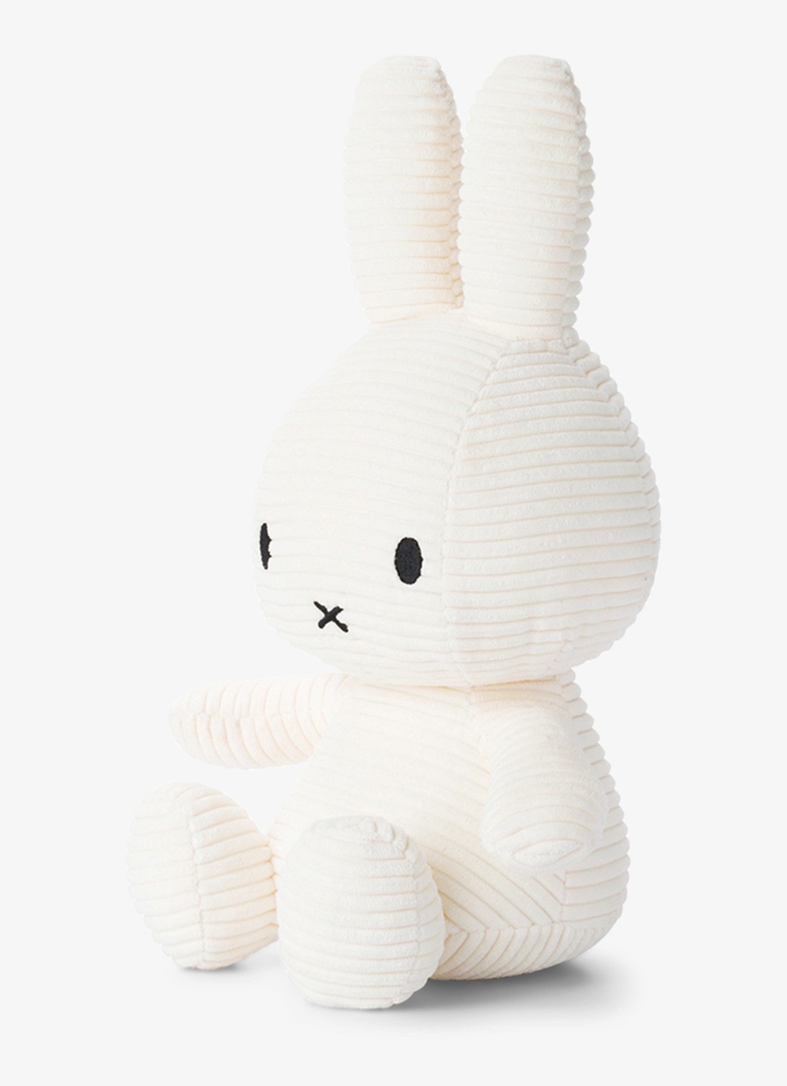 Nijntje Miffy knuffel van corduroy 33 cm - detail gebroken wit