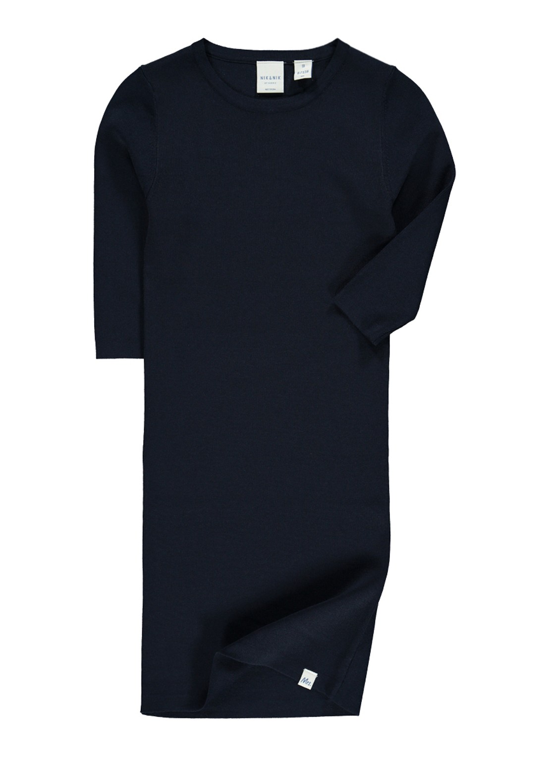 NIK&NIK Jolie jurk met driekwart mouw - voorkant 3 blauw