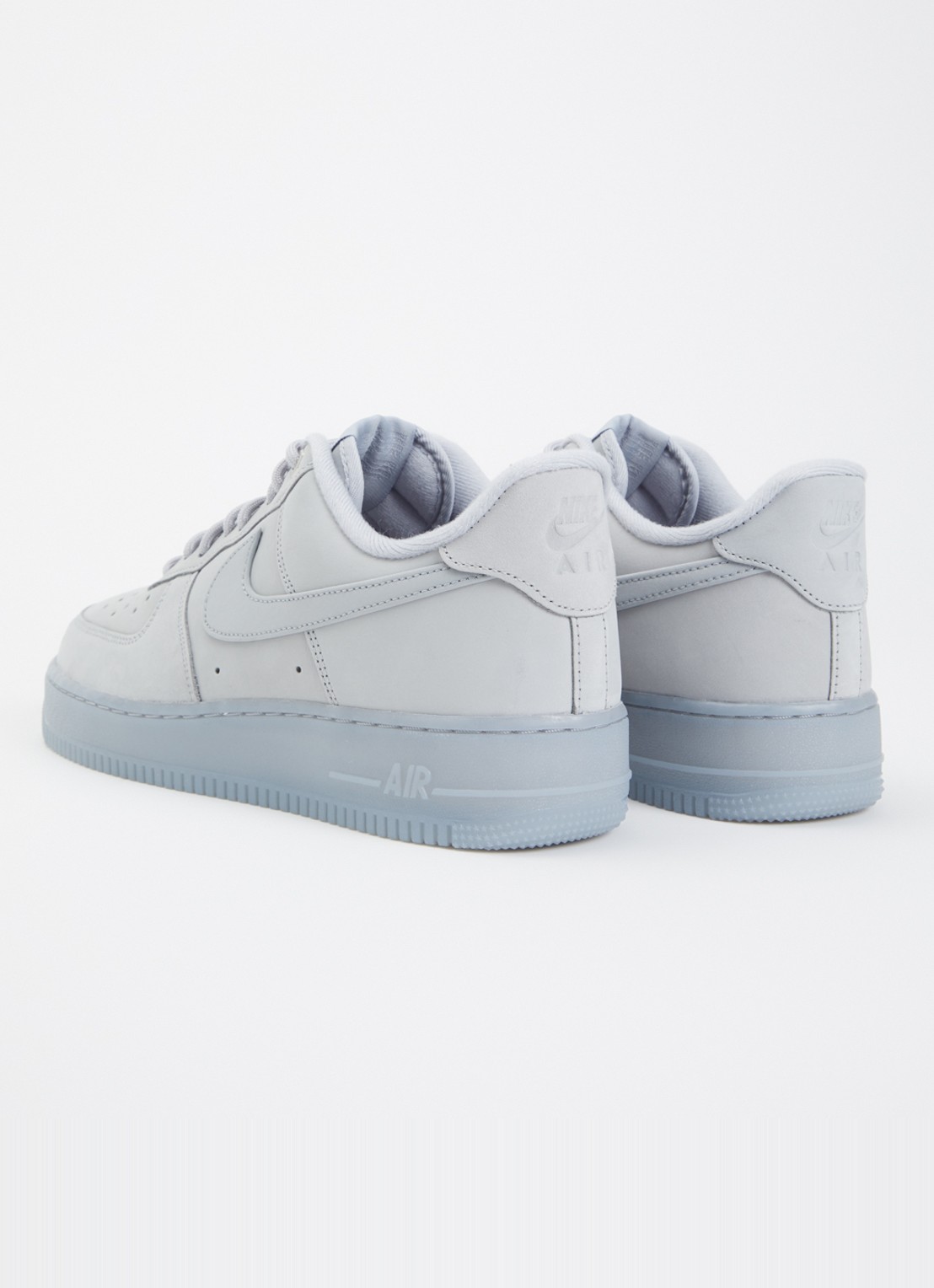 Nike Air Force 1 '07 WB sneaker van nubuck - achterkant 5 lichtgrijs