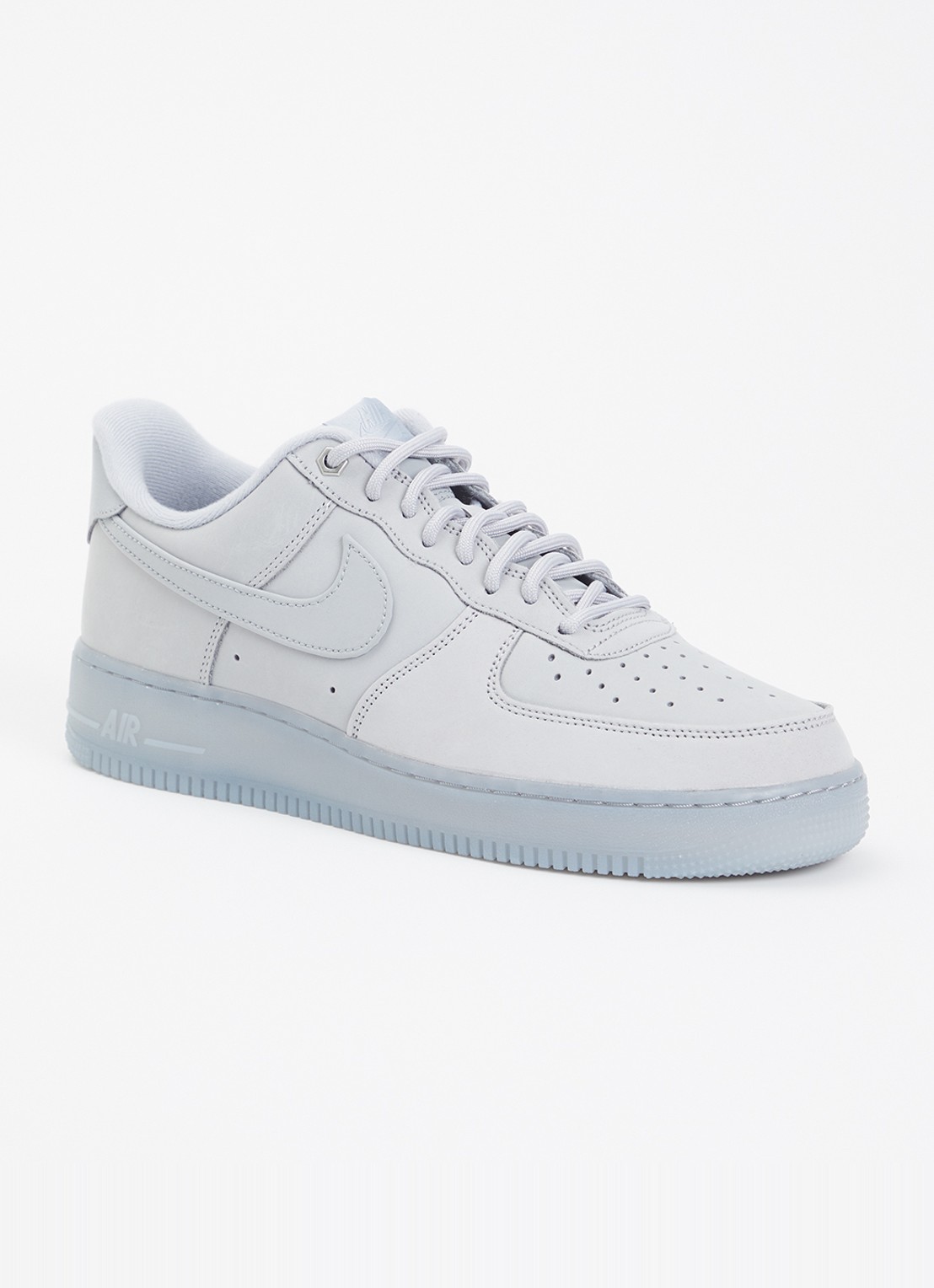 Nike Air Force 1 '07 WB sneaker van nubuck - voorkant lichtgrijs