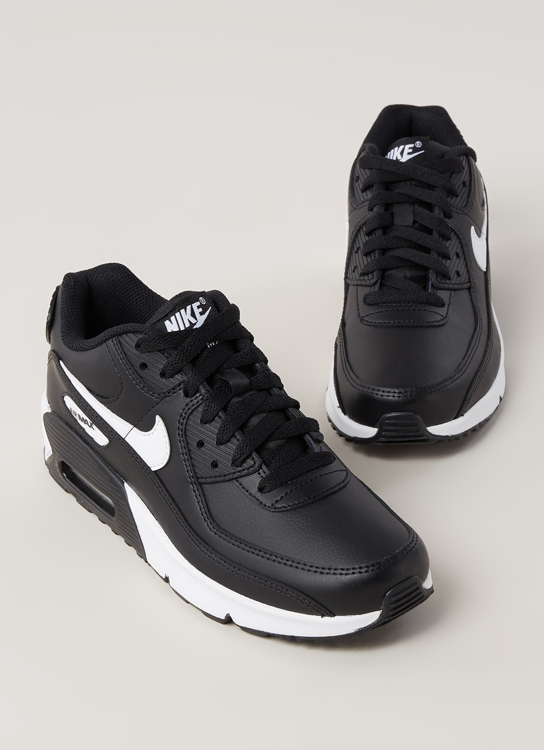 Nike Air Max 90 sneaker met leren details - detail 3 zwart