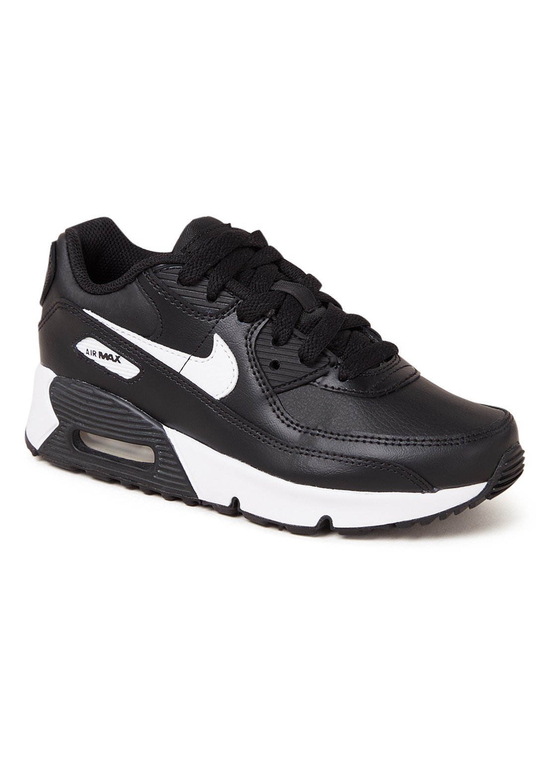 Nike Air Max 90 sneaker van leer - voorkant zwart