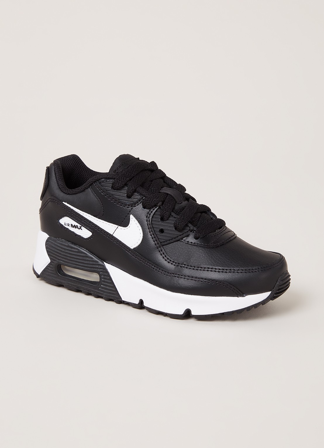 Nike Air Max 90 sneaker van leer - voorkant 2 zwart