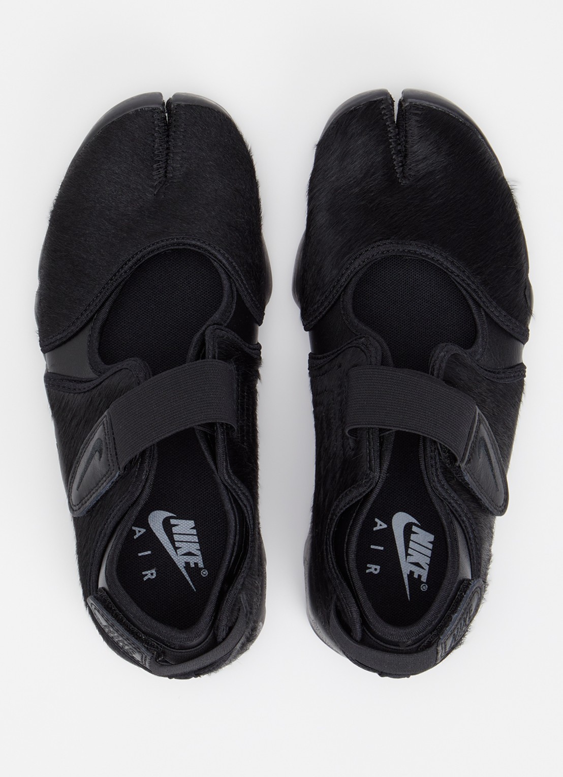 Nike Air Rift sneaker van leer met ponyhair - detail 3 zwart