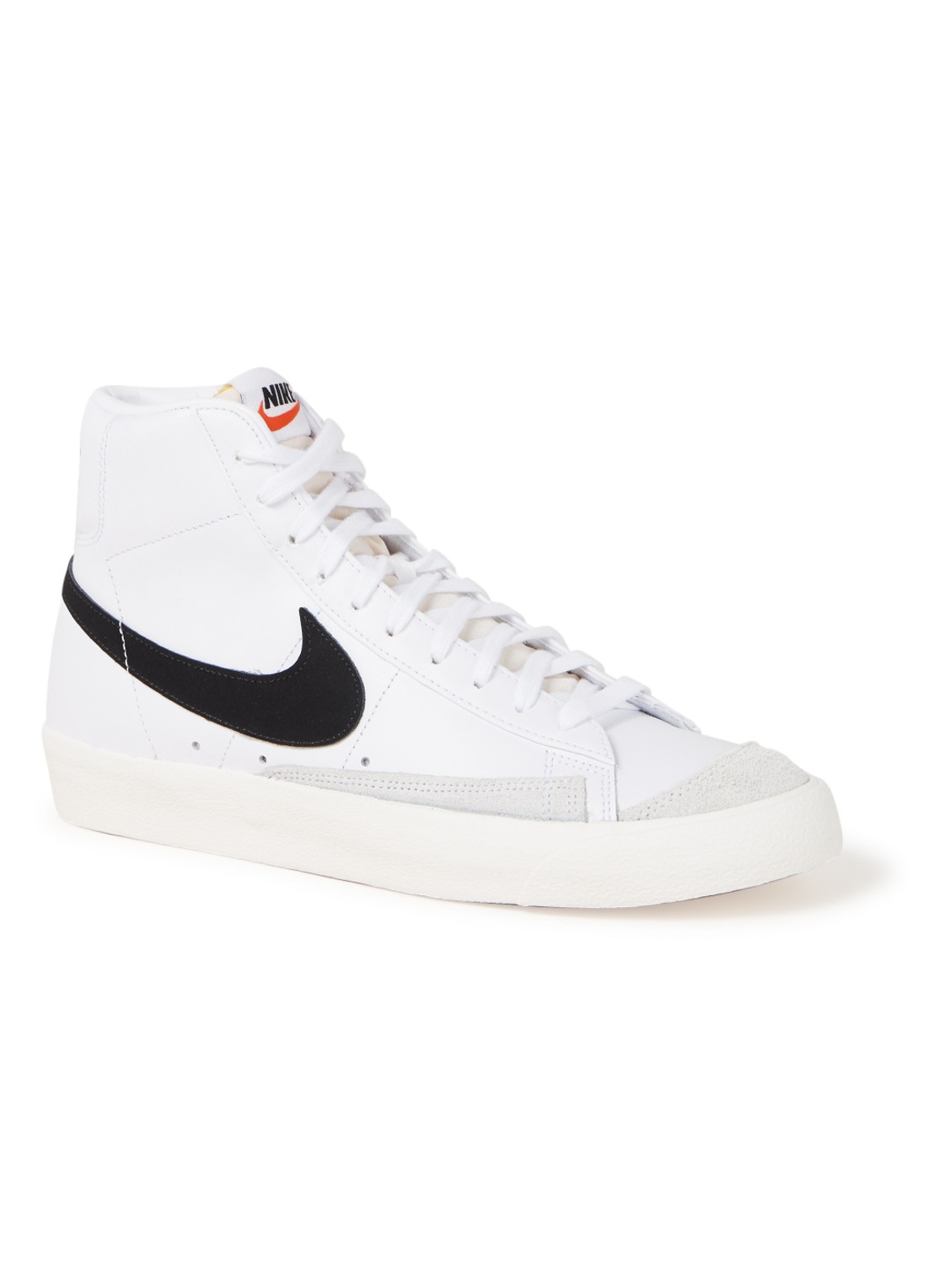 Nike Blazer Mid '77 sneaker van leer - voorkant 4 zwart