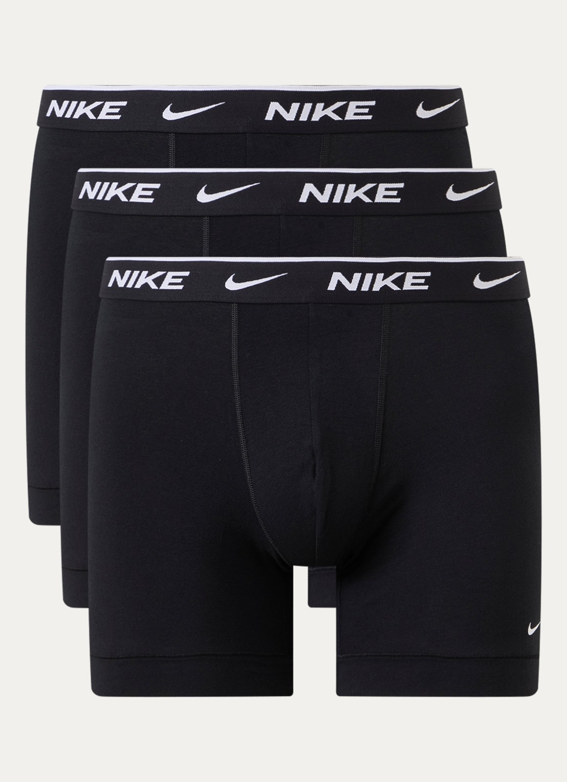 Nike Boxershorts met logoprint in 3-pack - voorkant zwart