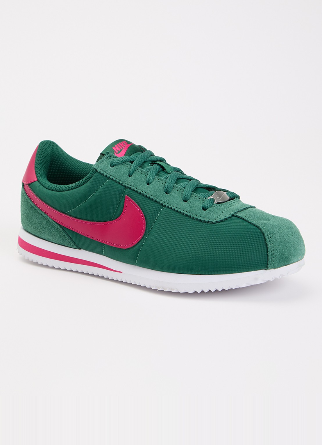 Nike Cortez sneaker met suède details - voorkant groen