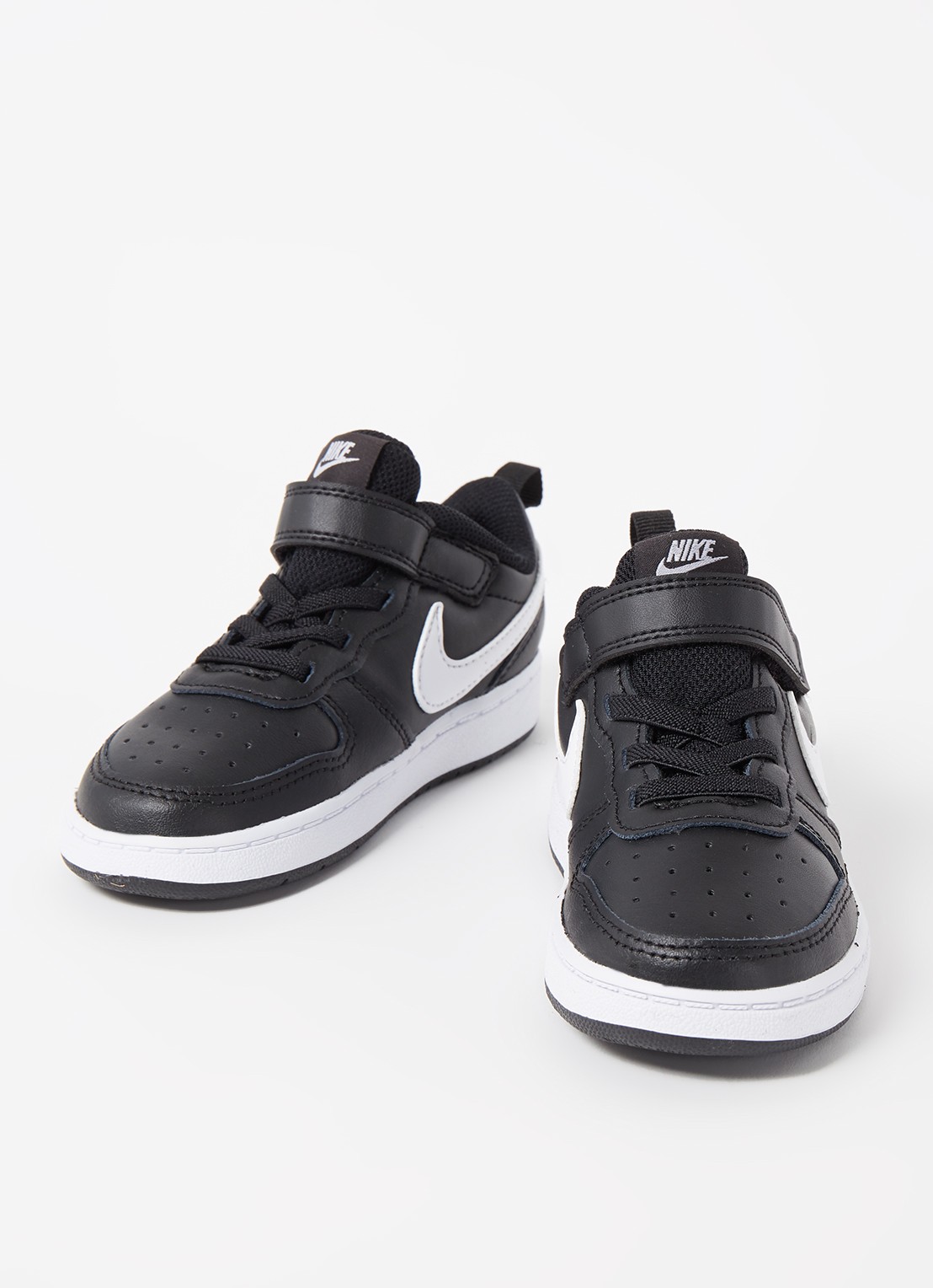 Nike Court Borough sneaker van leer - voorkant 2 zwart