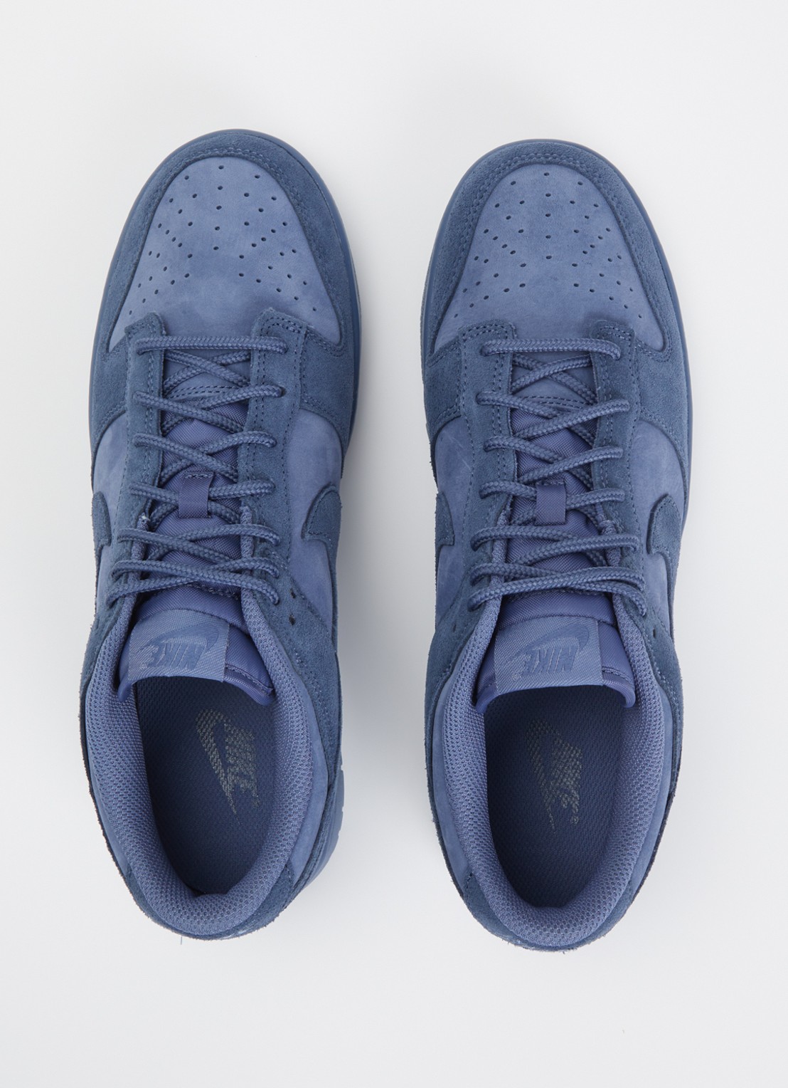Nike Dunk Low sneaker met suède details - detail 3 staalblauw