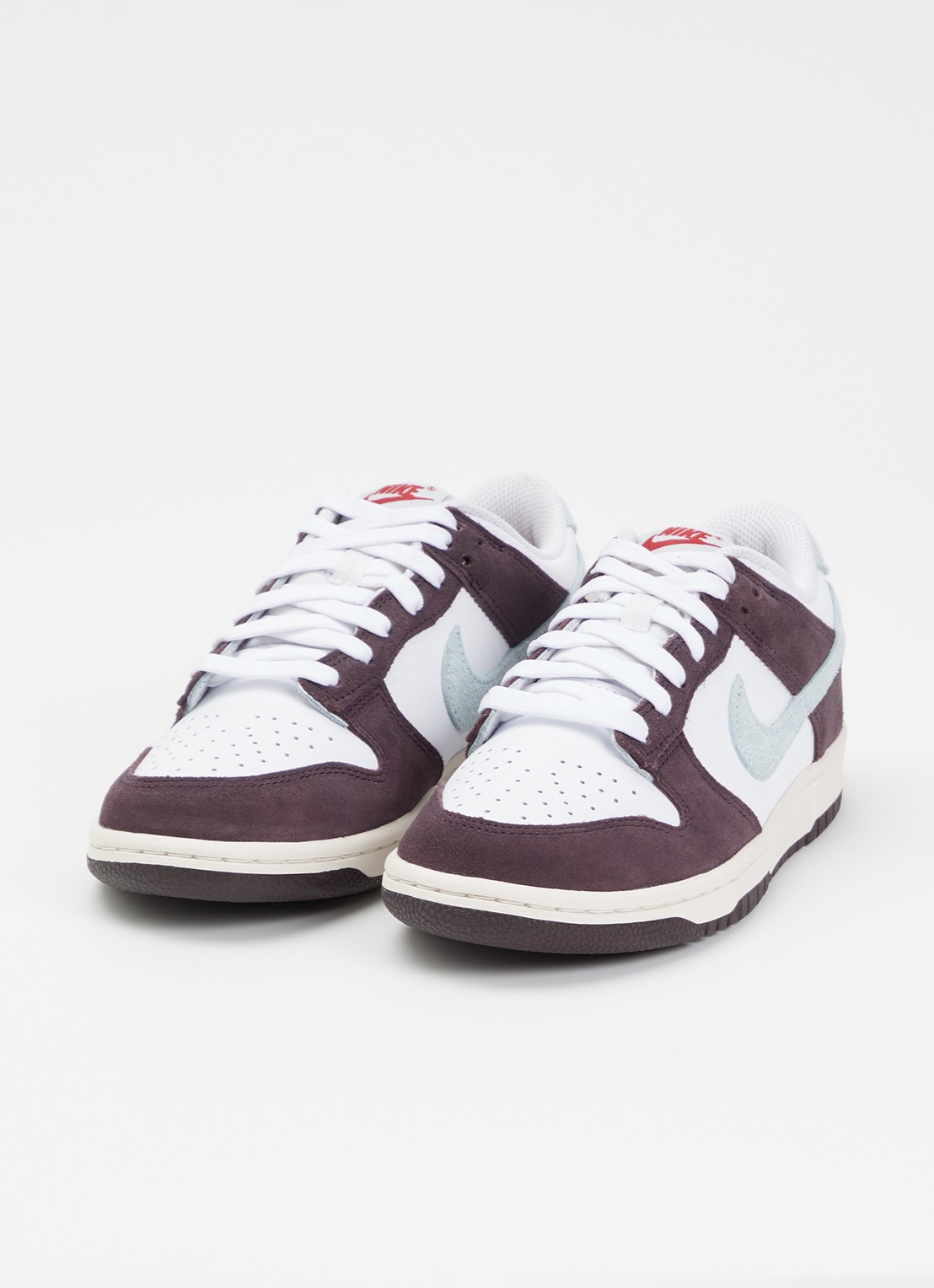 Nike Dunk low sneaker van leer met suède details - detail bruin
