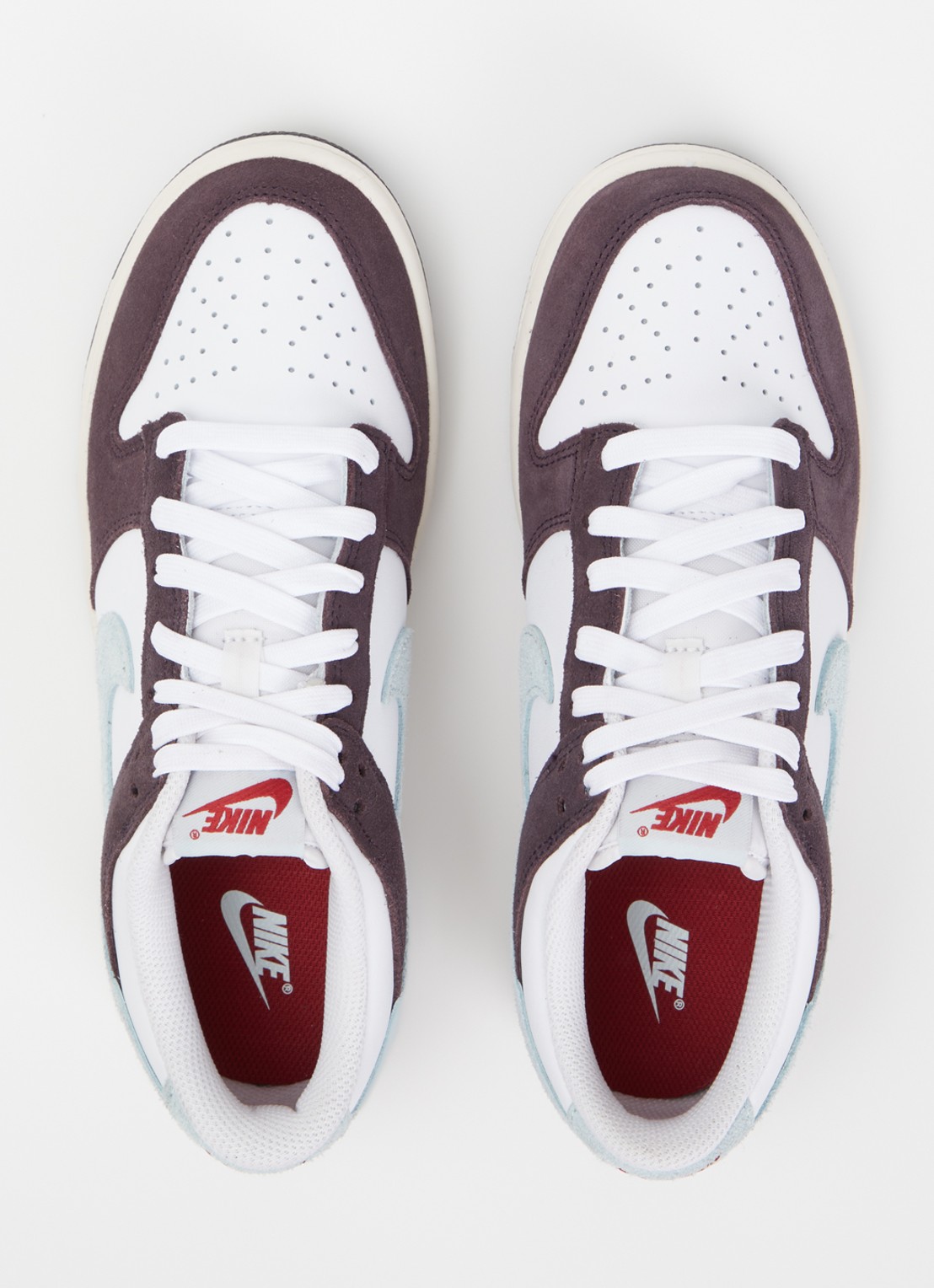 Nike Dunk low sneaker van leer met suède details - detail 2 bruin