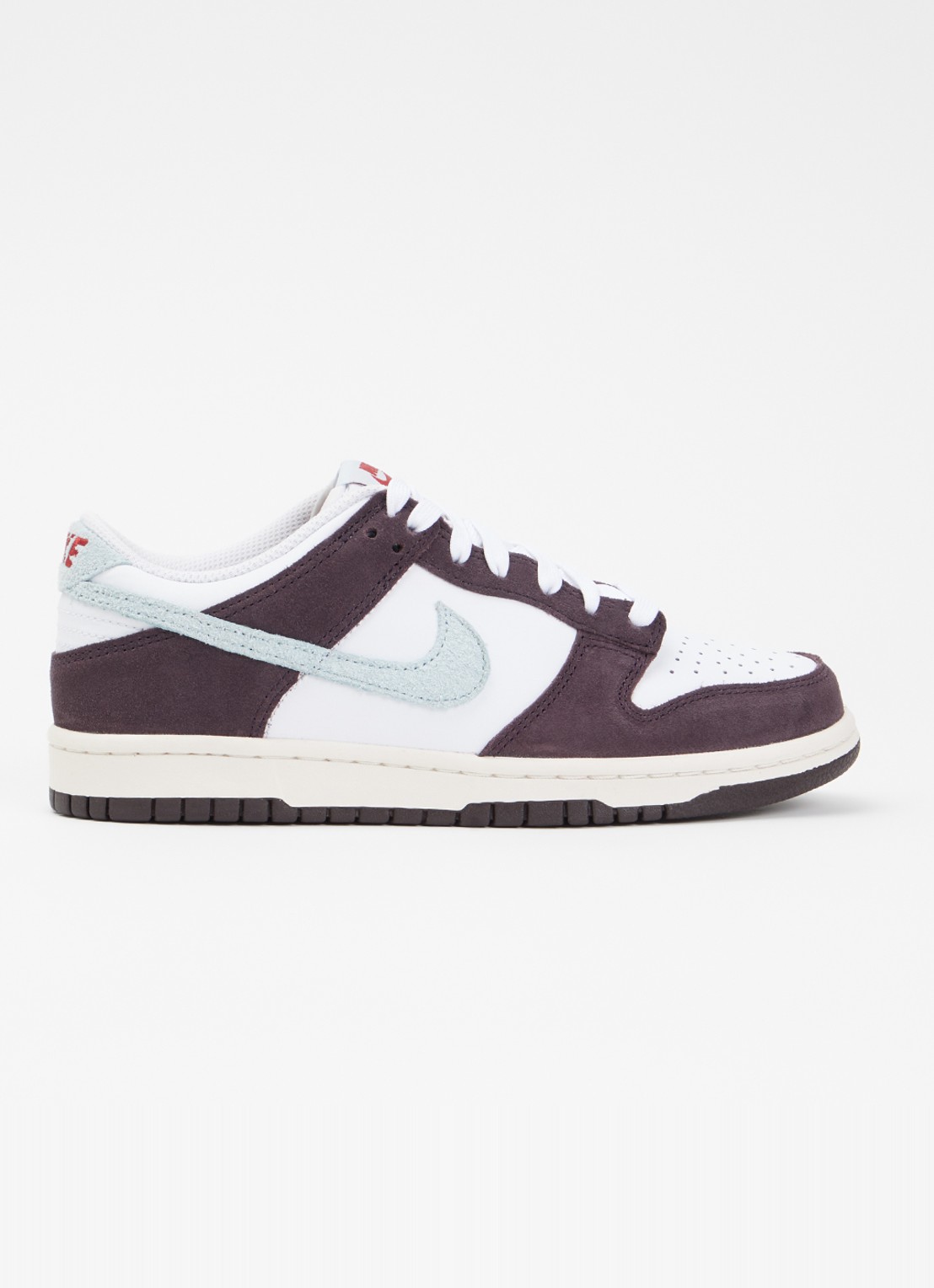 Nike Dunk low sneaker van leer met suède details - voorkant 4 bruin